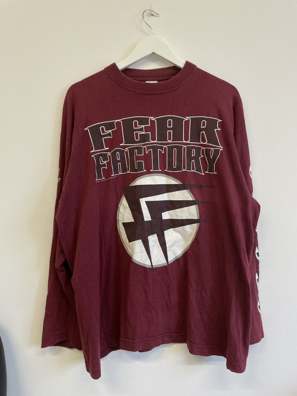 Band Tees × Vintage Fear Factory Logo 2000 Longsleeve Blue Grape Band tees Metal Size US XL / EU 56 / 4 - 7 Thumbnail