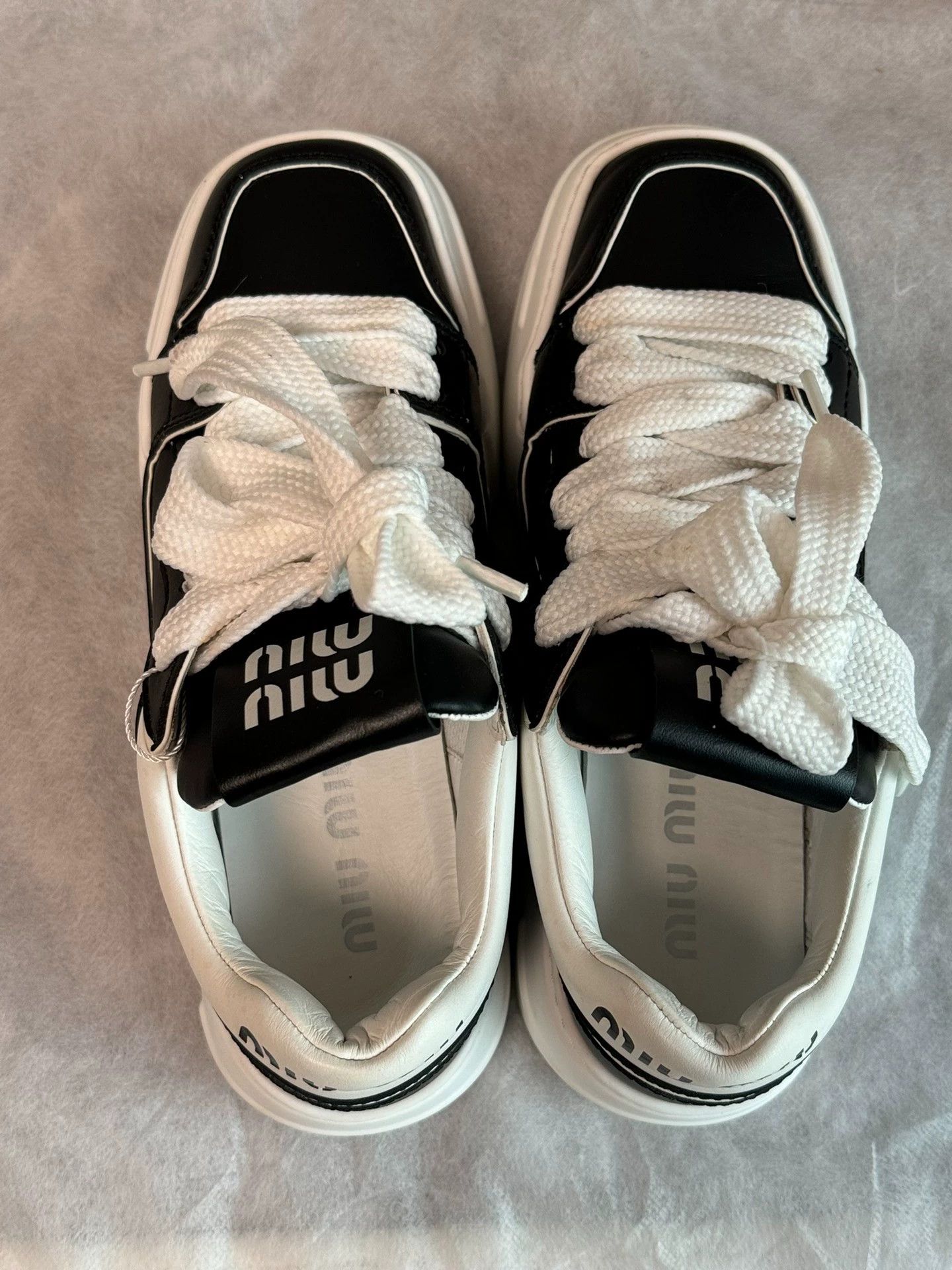 Miu Miu Miu Miu Black & White Panda Sneakers 95 New Size US 5.5 / IT 35.5 - 6 Thumbnail