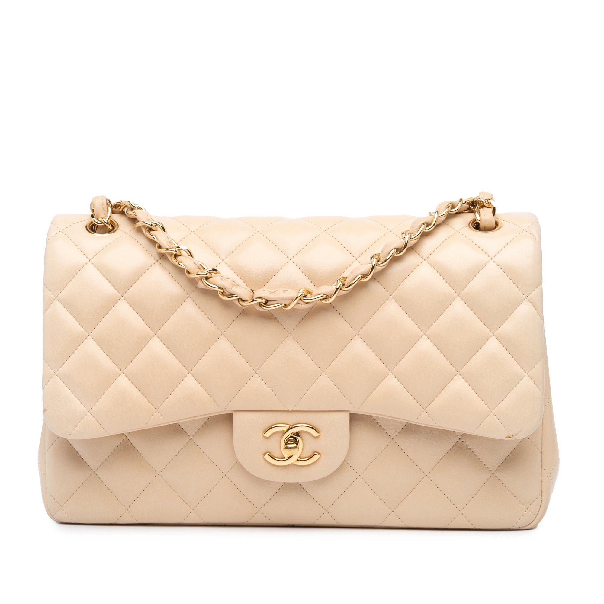 Chanel Chanel Jumbo Classic Lambskin Double Flap Brown Size ONE SIZE - 1 Thumbnail