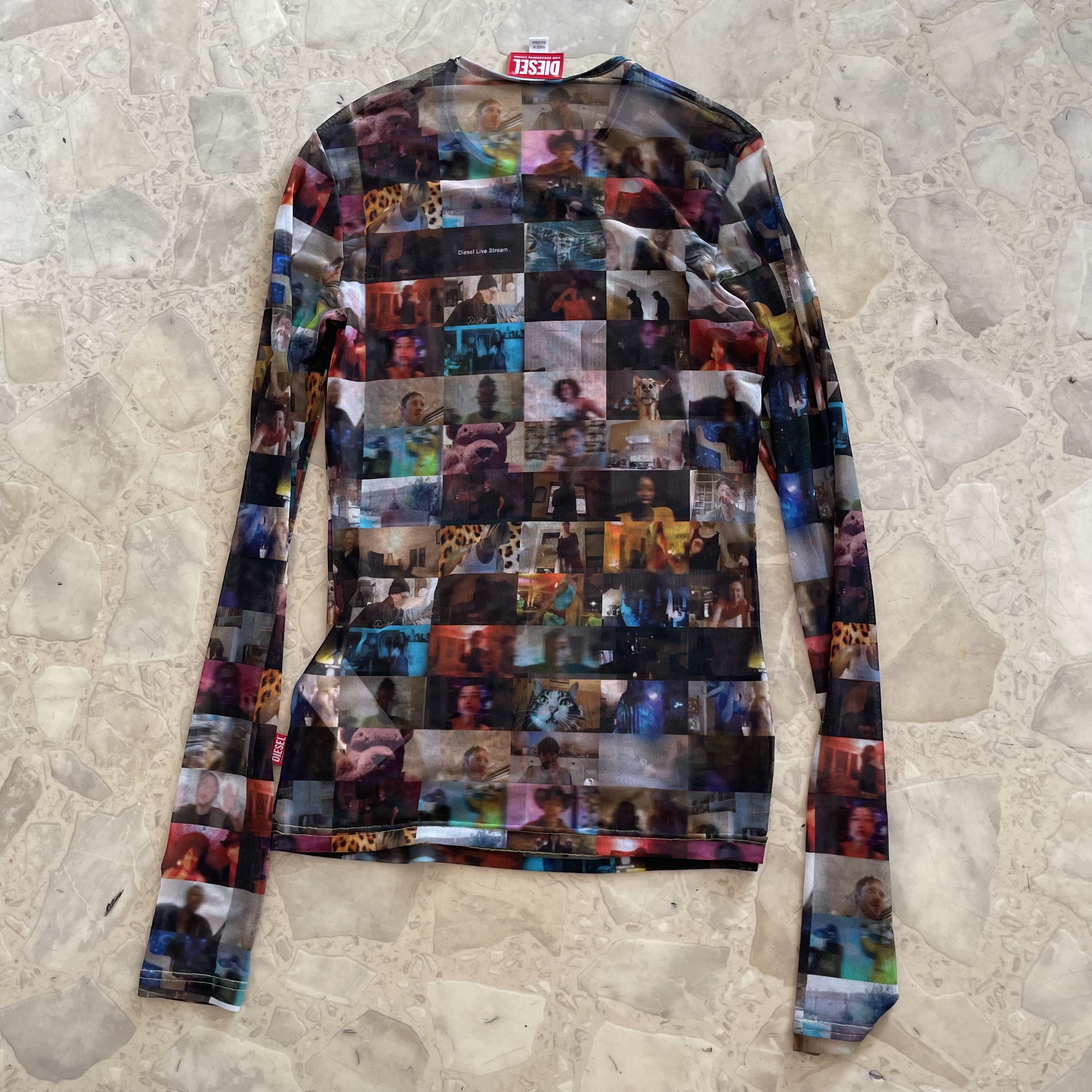 Diesel Diesel FW24 Sheer Stretch Tulle Top Livestream Runway Print Size M / US 6-8 / IT 42-44 - 2 Thumbnail