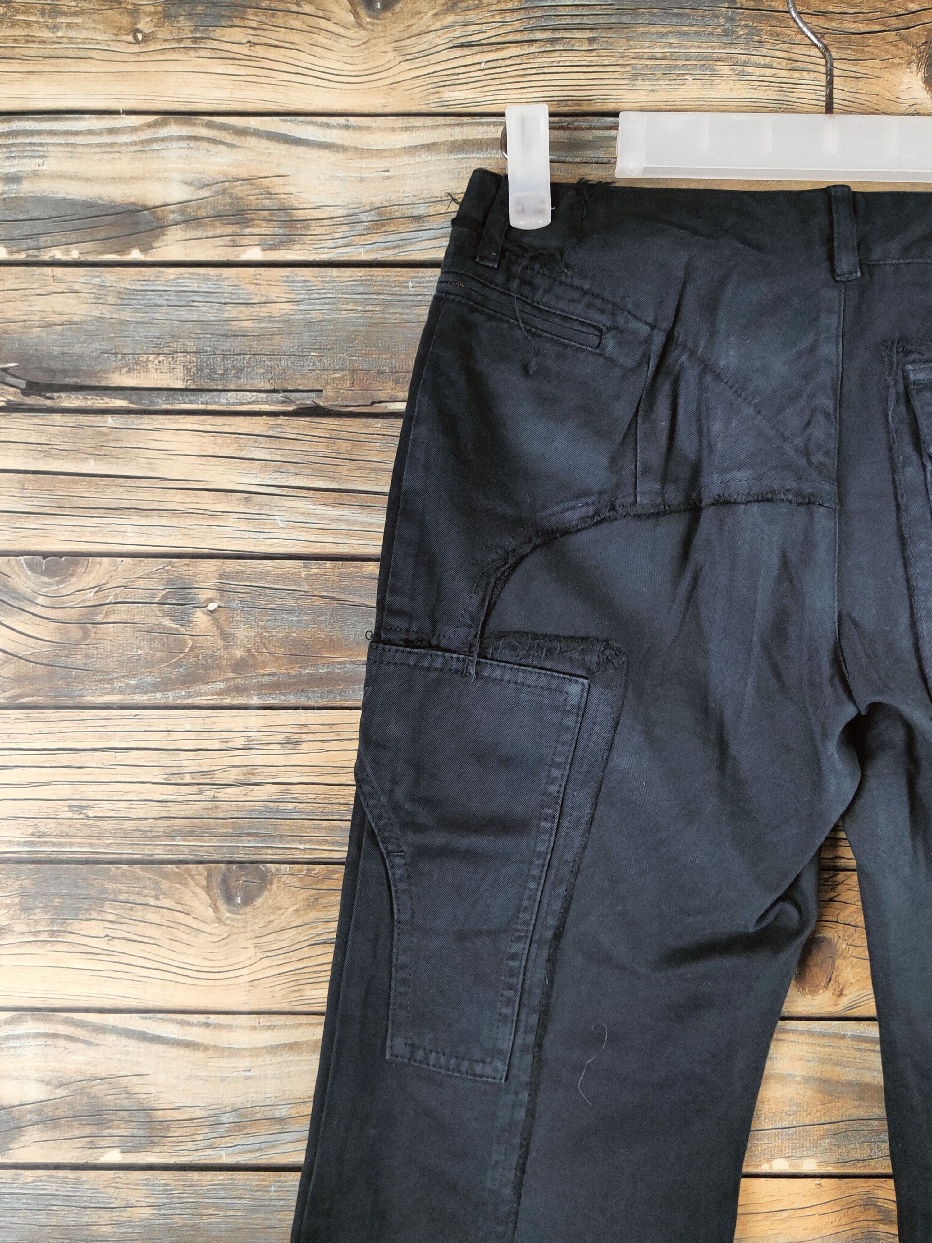 Japanese Brand DL Masculo Black Multipocket Cargo Pants #46-364 Size 26" / US 2 / IT 38 - 8 Thumbnail