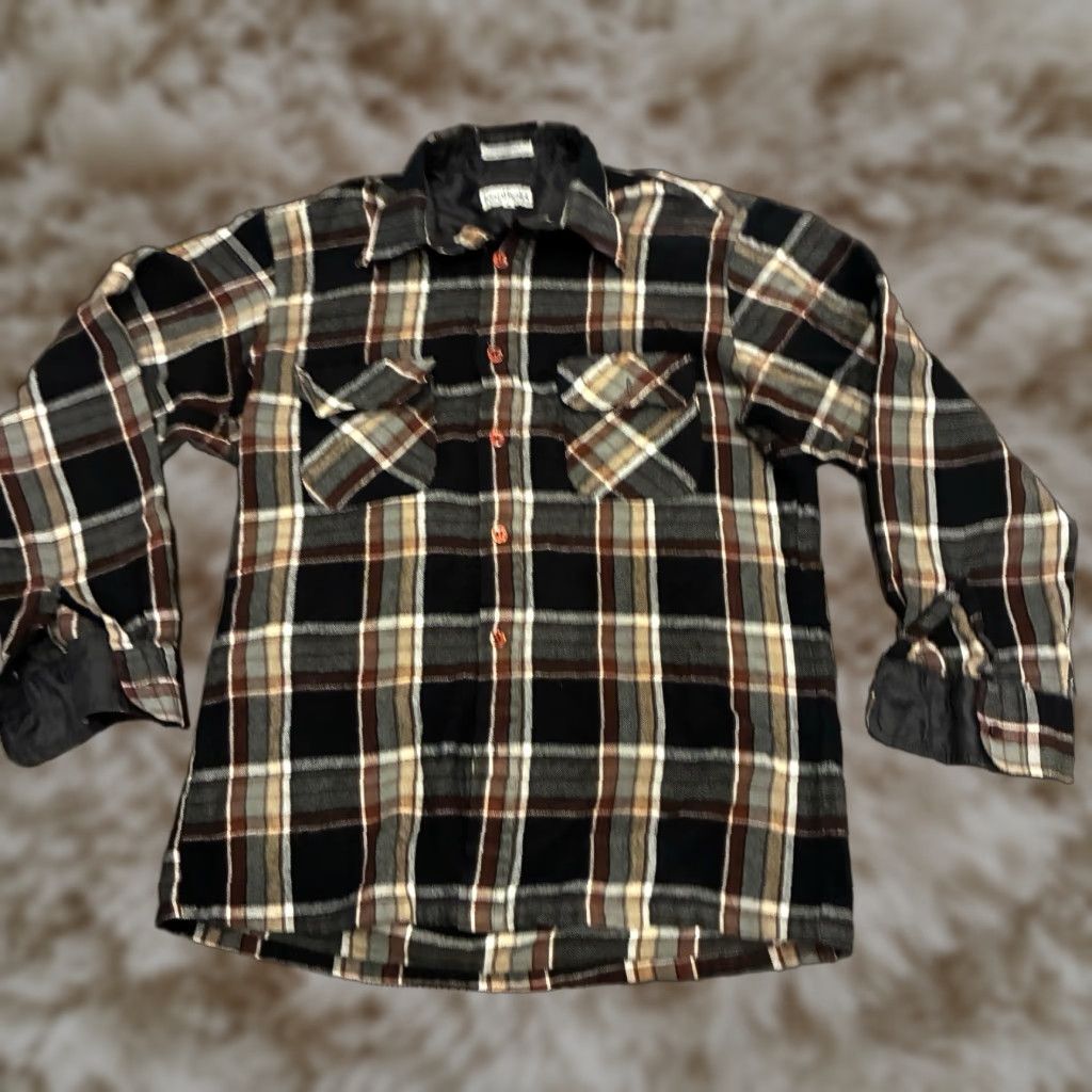 VINTAGE Kentfield Wolverine Shirt Mens S Plaid Flannel Wool Blend Shacket 80s