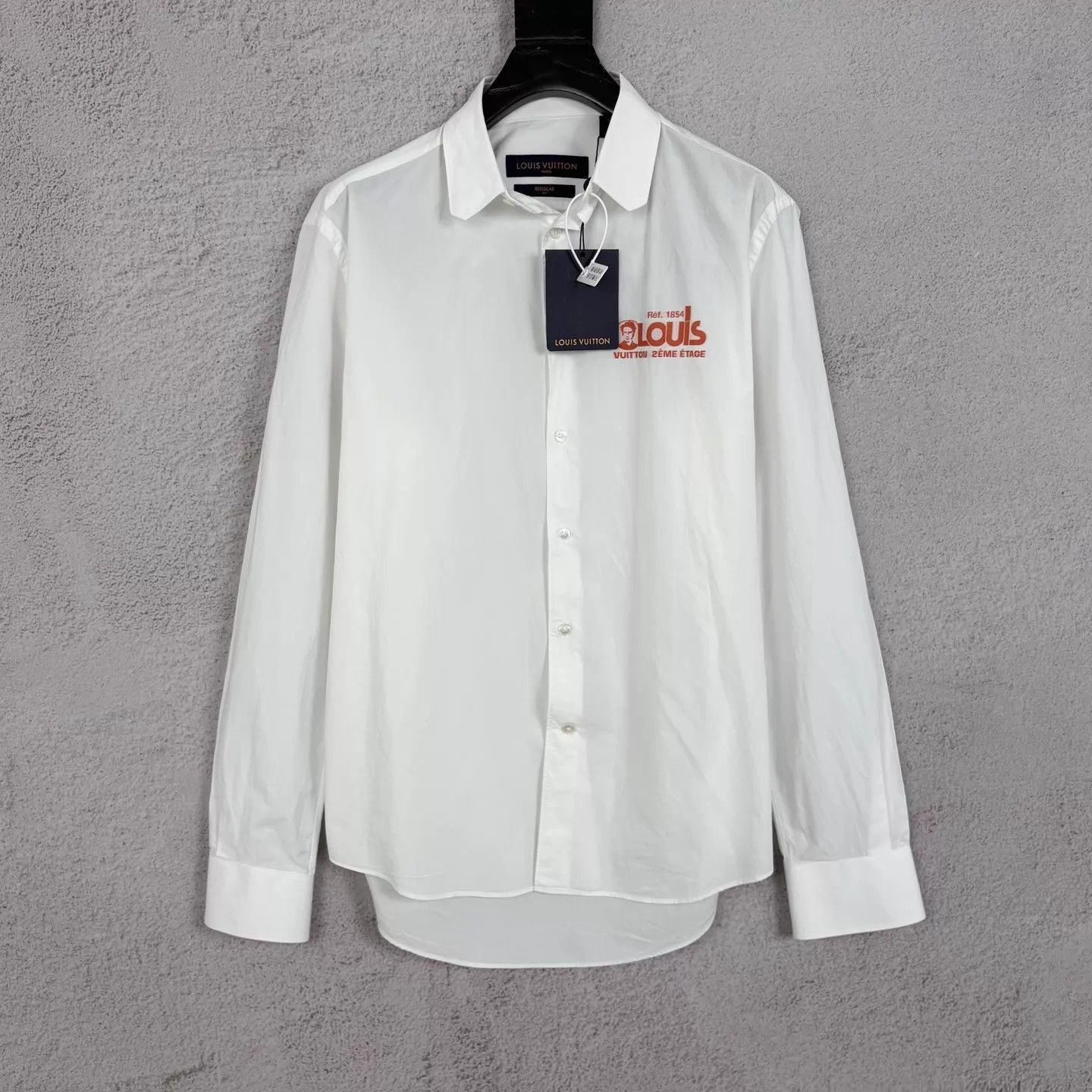 Louis Vuitton White Long-Sleeve Button-Up Shirt with Print Size US M / EU 48-50 / 2 - 1 Thumbnail