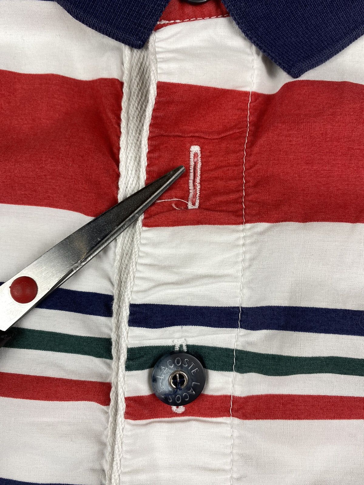 Lacoste Vintage Lacoste Striped Polo T Shirt Size XL Size US XL / EU 56 / 4 - 7 Thumbnail