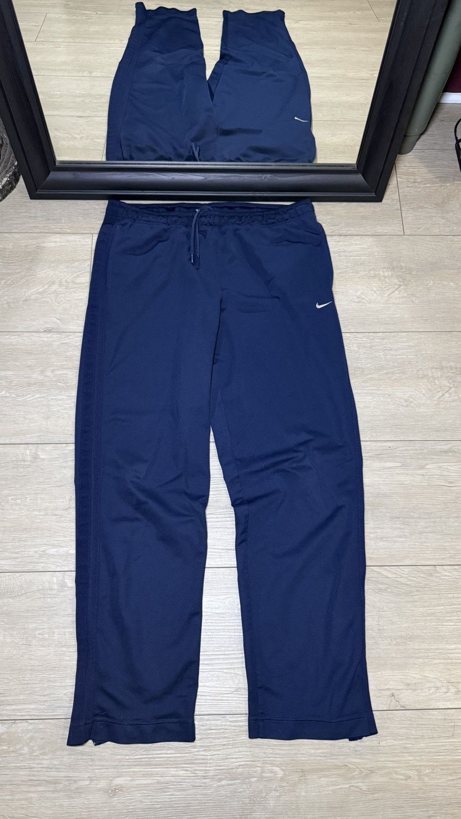 Nike Y2K 2000s Baggy Navy Blue Nike Baggy Sweatpants/ Track Pants Size US 34 / EU 50 - 1 Thumbnail