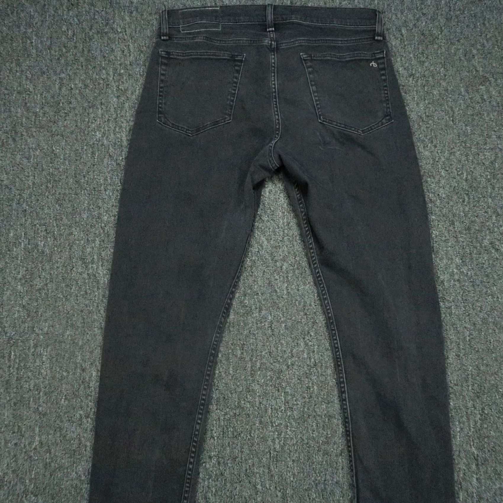 Rag & Bone rag & bone Jeans Mens 33x33 Black Fit Extra-Slim Button Fly Denim Straight 5-Pocket Stretch Winter Spring Fall Summer Mens Size US 33 - 7 Thumbnail