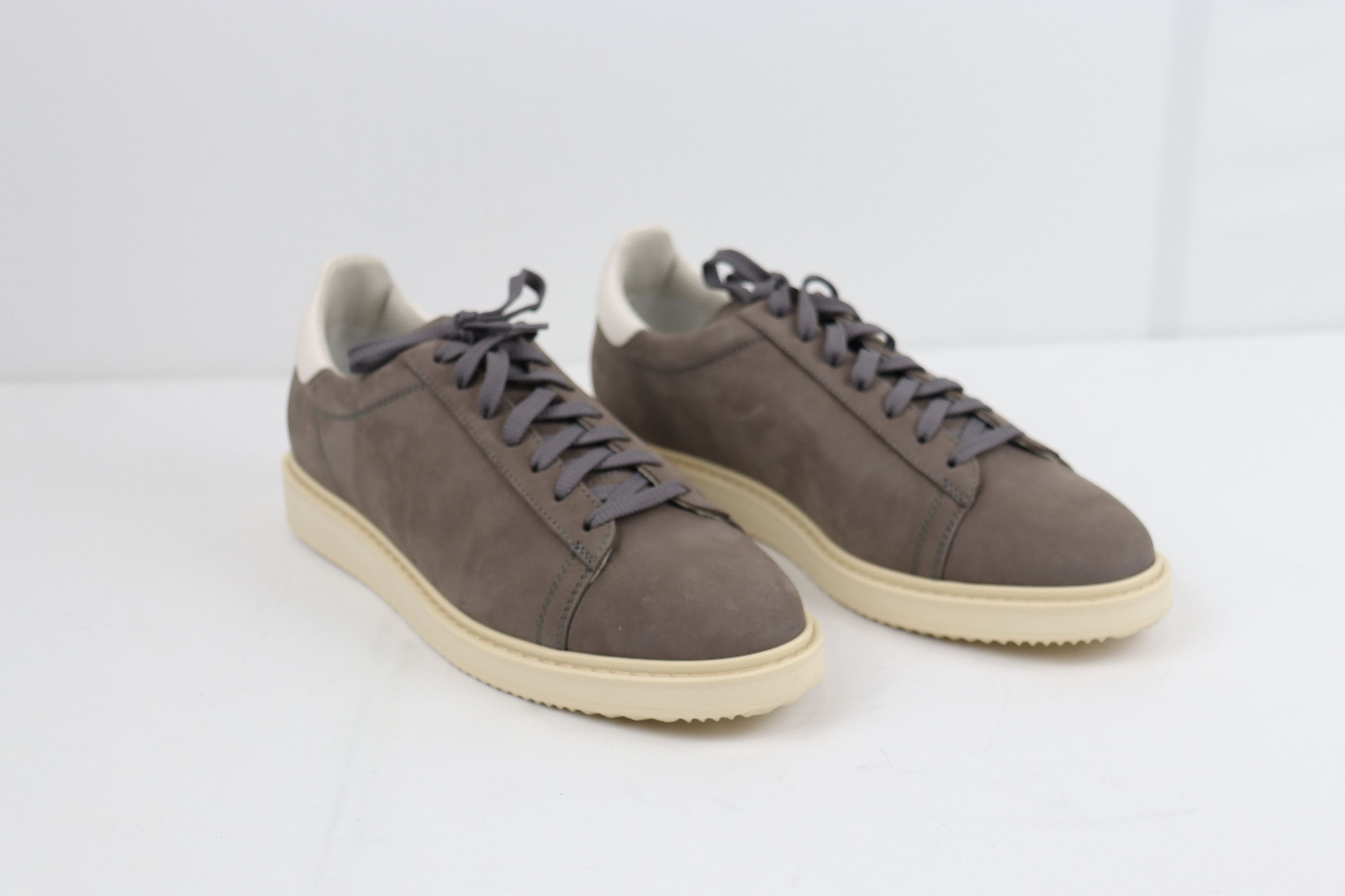 image of Brunello Cucinelli O1Rshd10124 Low Top Suede Sneakers In Dust, Men's (Size 9)