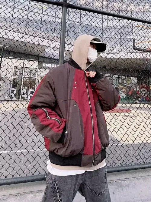 Other Himejima x Nanae Red Patchwork Bomber Jacket Size US M / EU 48-50 / 2 - 5 Thumbnail
