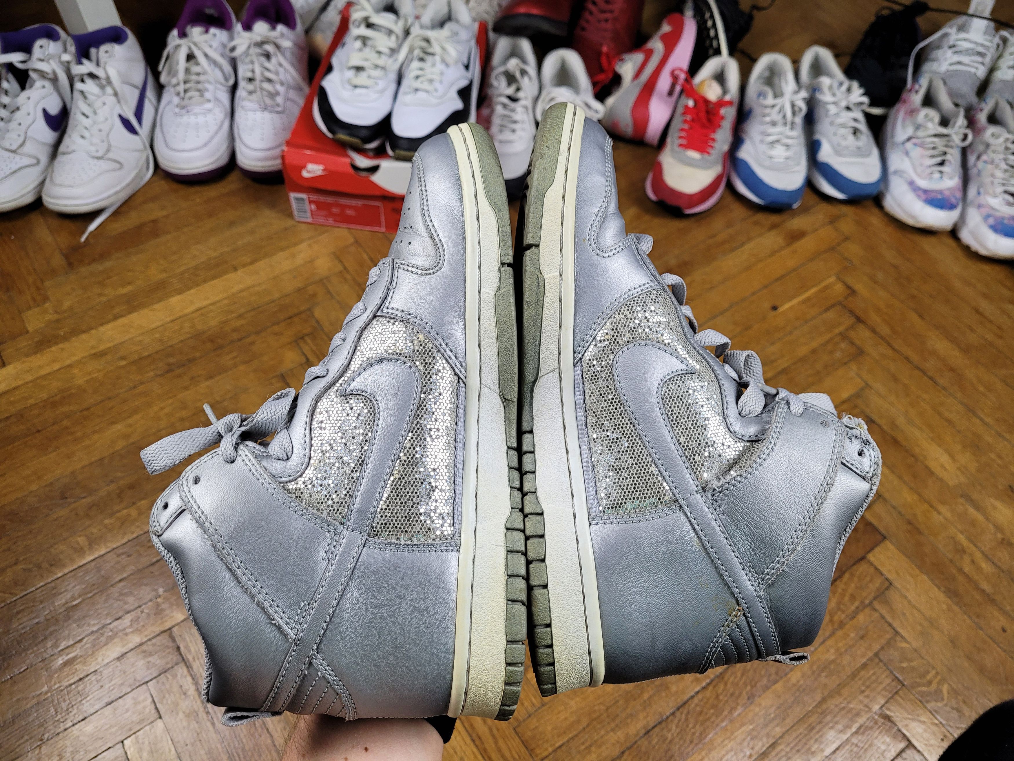 Nike 2009 Vintage Nike Wmns Dunk High 'Metallic Silver' Discoball Size US 7.5 / IT 37.5 - 7 Thumbnail
