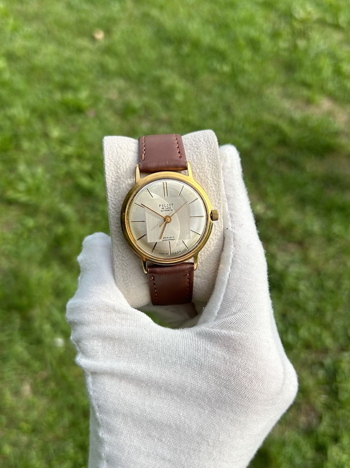 Vintage Watch Poljot De Luxe Ussr Automatic Authentic 1980S in Gold, Men's