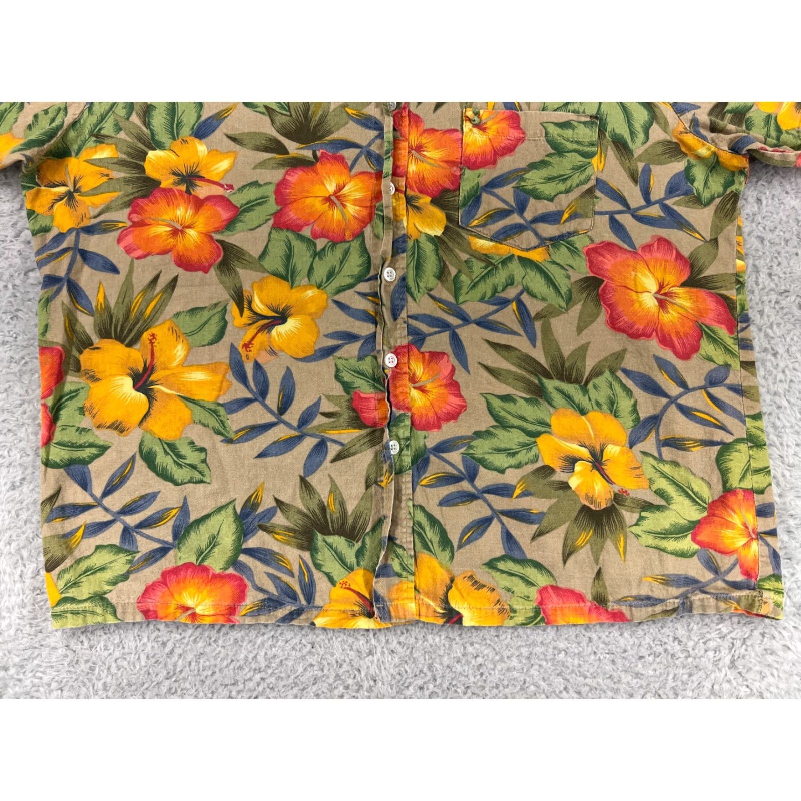 Vintage VINTAGE Roundy Bay Mens Hawaiian Shirt XL Orange Button-Up Hibiscus Cotton Size US XL / EU 56 / 4 - 5 Thumbnail