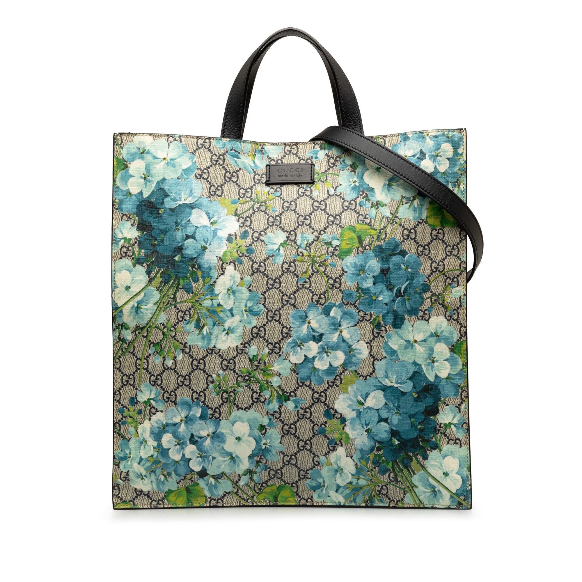 image of Gucci GG Supreme Blooms Convertible Soft Tote in Blue, Women's
