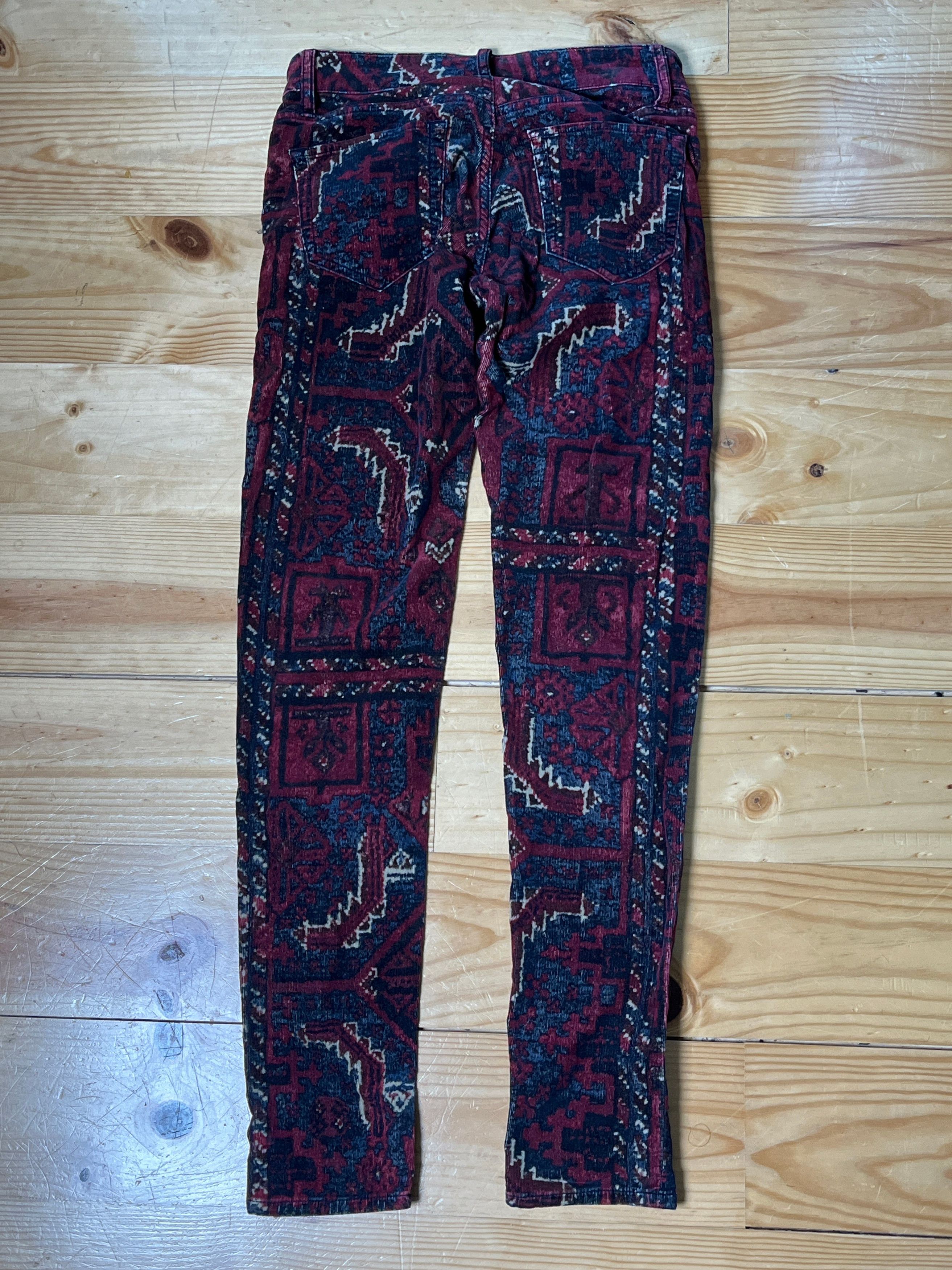 Ralph Lauren Ralph Lauren D&S Carpet Print Corduroy Pants XXS Boho Size 24" / US 00 / IT 34 - 6 Thumbnail