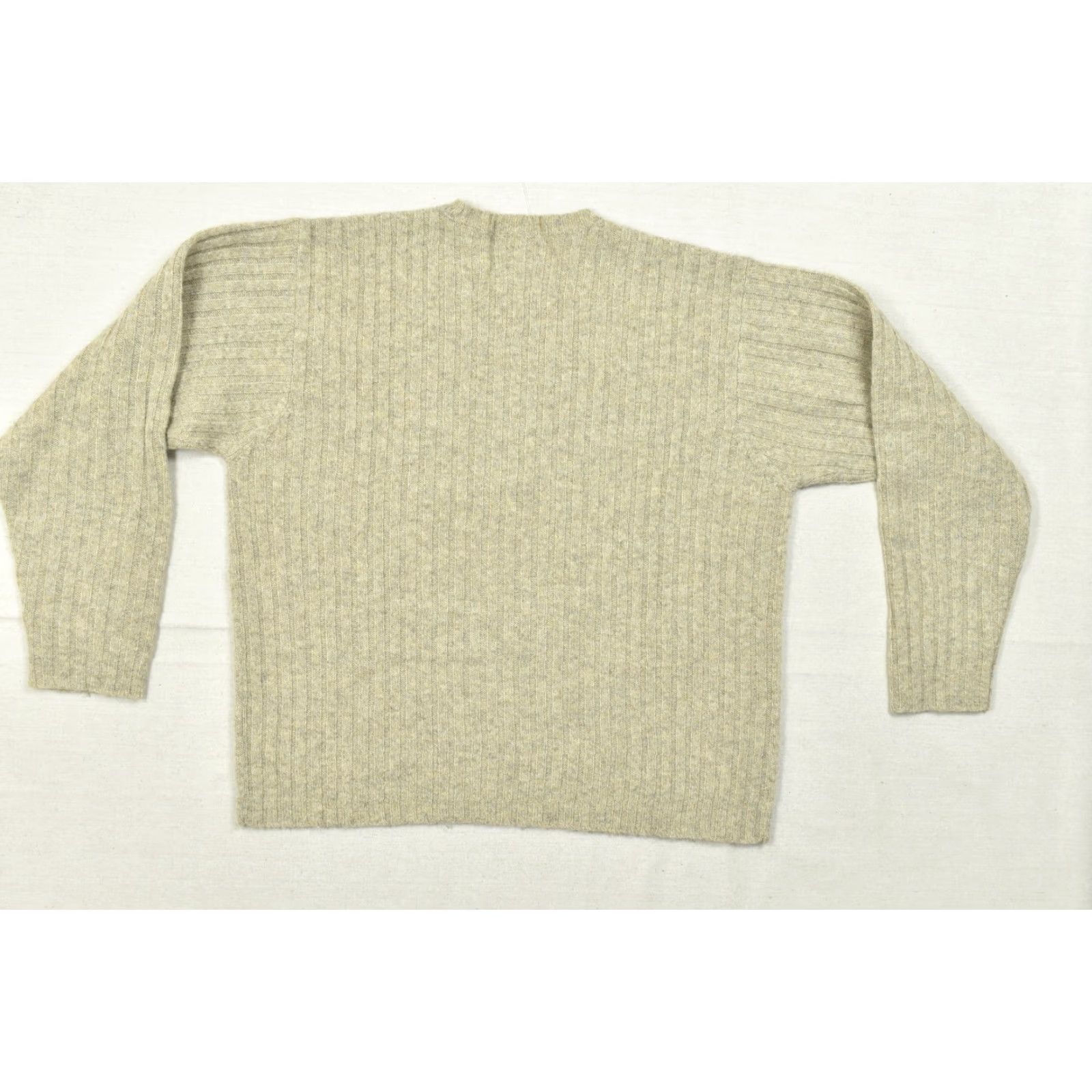 J.Crew J.CREW Men's Knit Pullover Sweater 2XL Beige 100% Wool Regular Long Sleeve Knit Solid Fall Winter Spring Mens Size US XXL / EU 58 / 5 - 2 Thumbnail