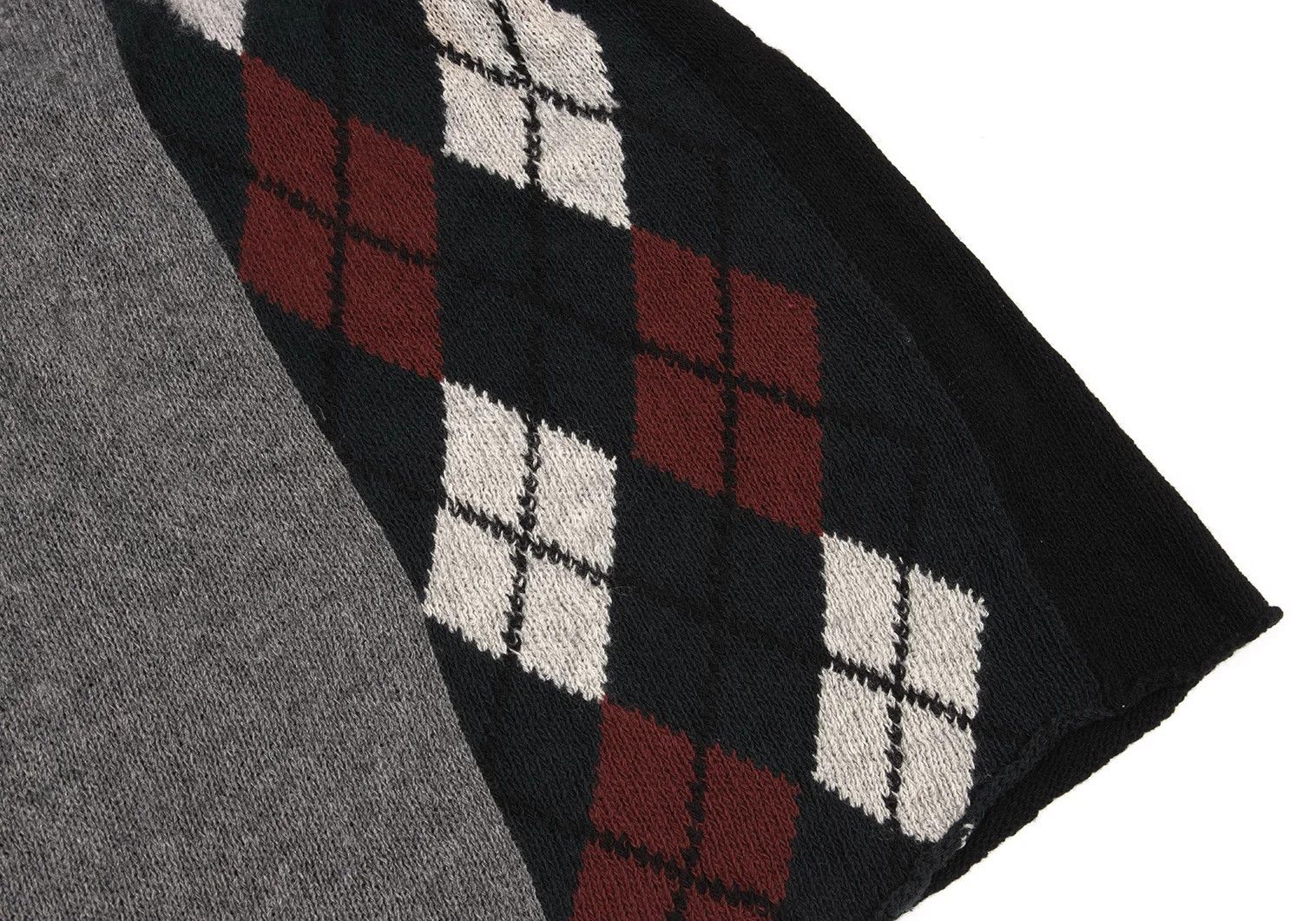 Comme des Garcons Homme Plus Argyle Knit Sweater in Black and Dark Green, Size M Size US M / EU 48-50 / 2 - 8 Thumbnail
