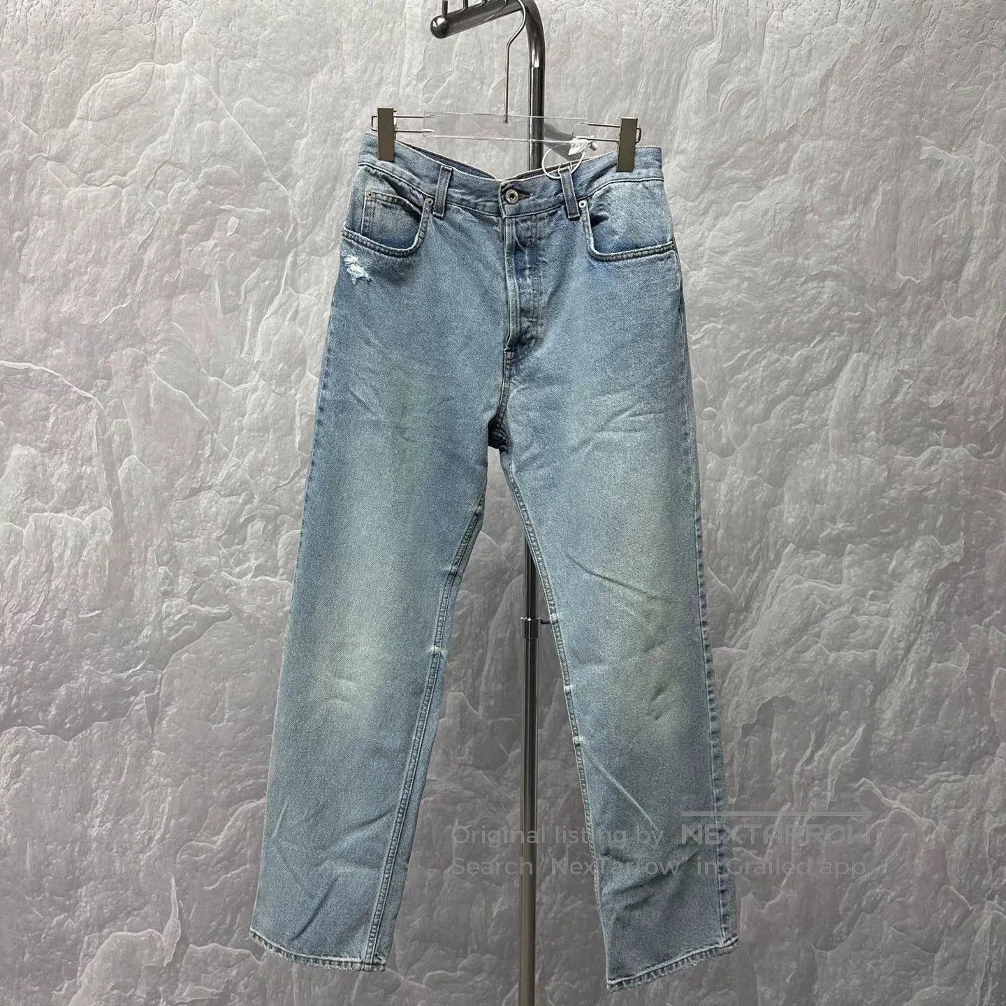 Loewe Loewe Leather Patch Distressed Denim Pants. Size US 32 / EU 48 - 1 Thumbnail
