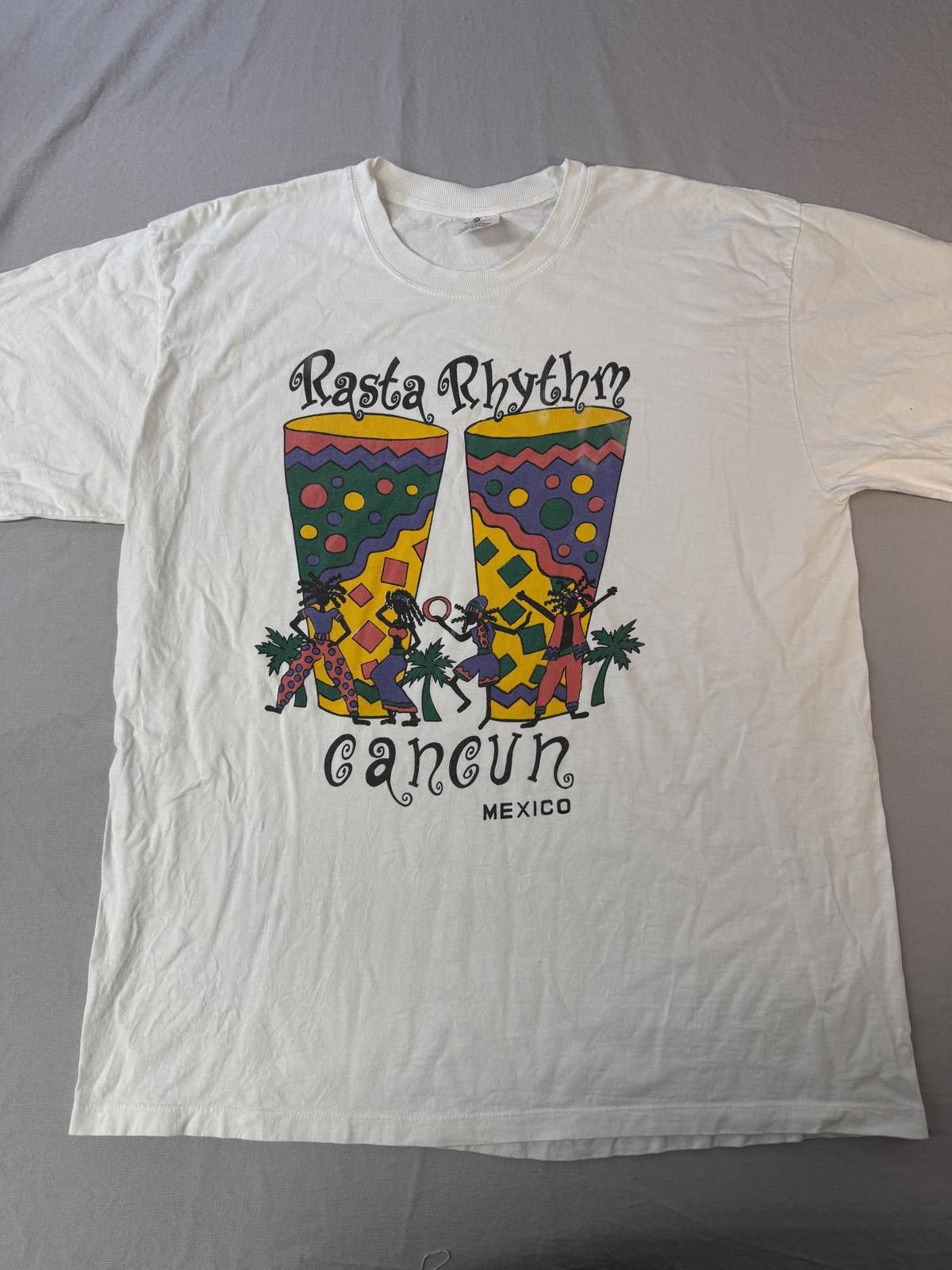 Designer VTG Cancun Rasta T-shirt Rasta Rhythm Cancun Mexico XL Size US XL / EU 56 / 4 - 1 Thumbnail