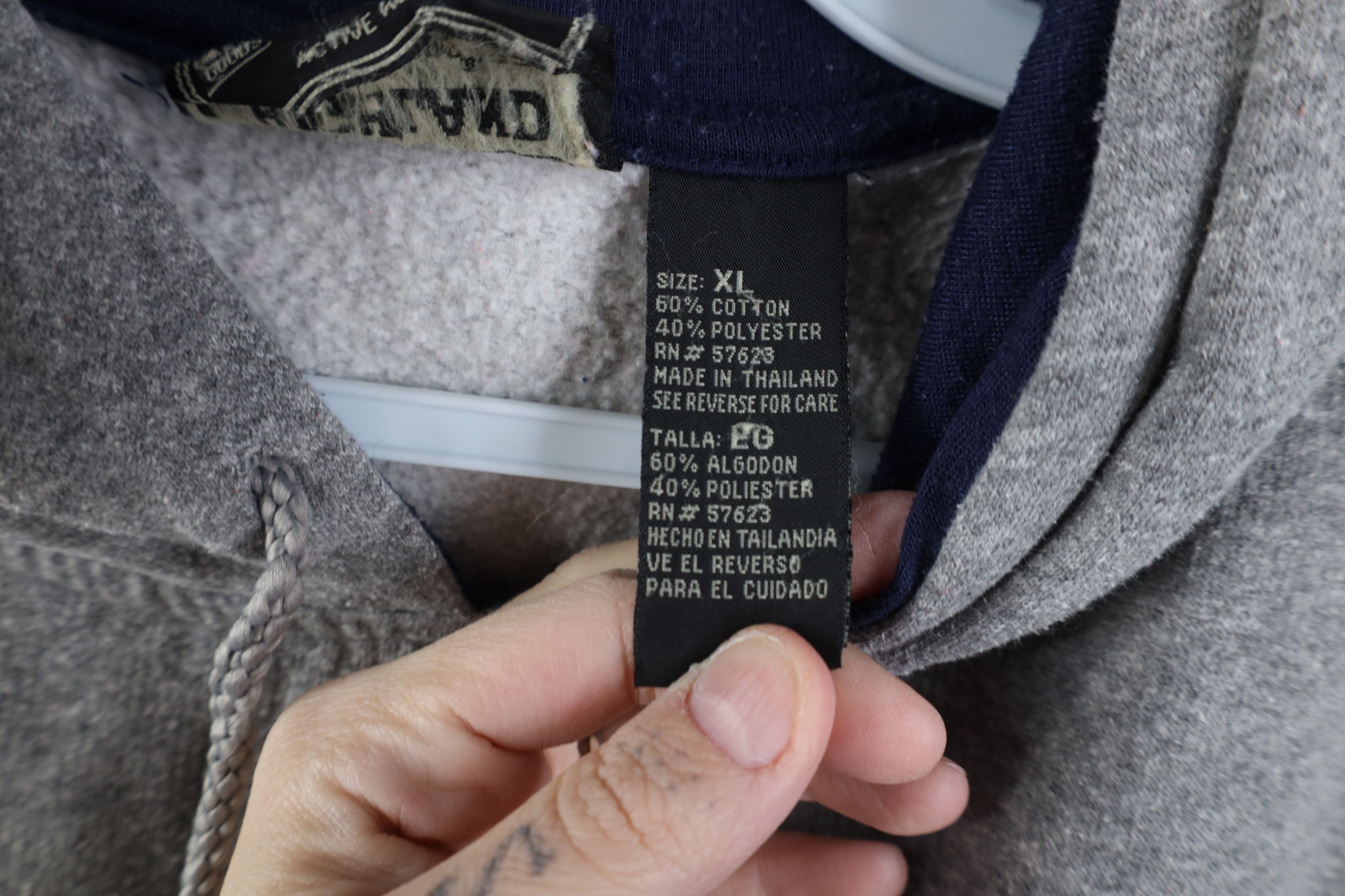 Vintage Vintage 90s Streetwear Fit Hoodie Sweatshirt Heather Gray Size XL / US 12-14 / IT 48-50 - 10 Thumbnail
