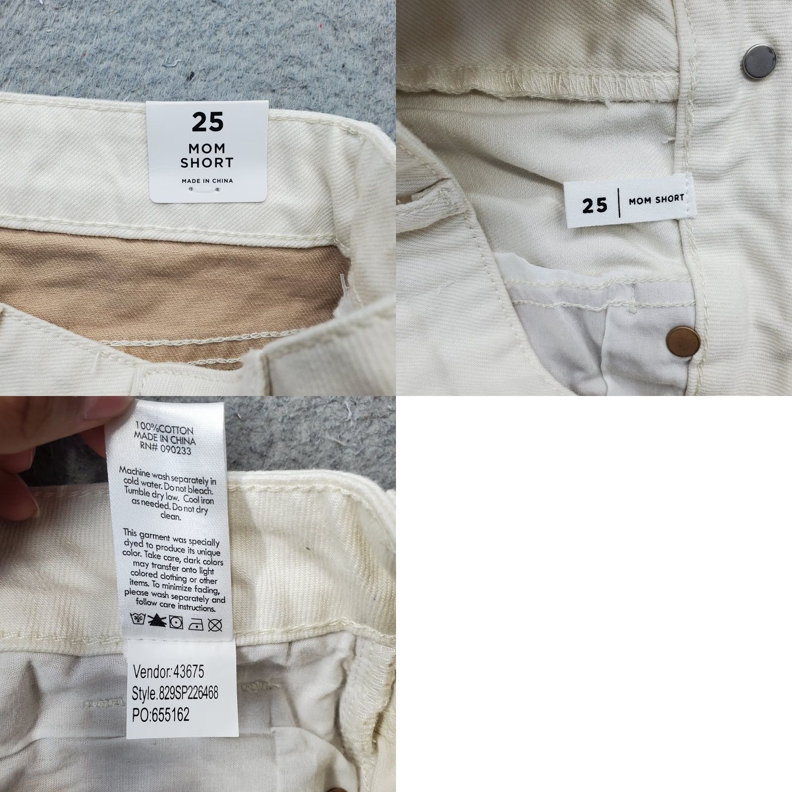 Pacsun PacSun Womens Colorblock Denim Mom Short 25 Multicolor Colorblock Flat Front Cuffed Hem Jeans Size 42" / US 20 - 8 Thumbnail