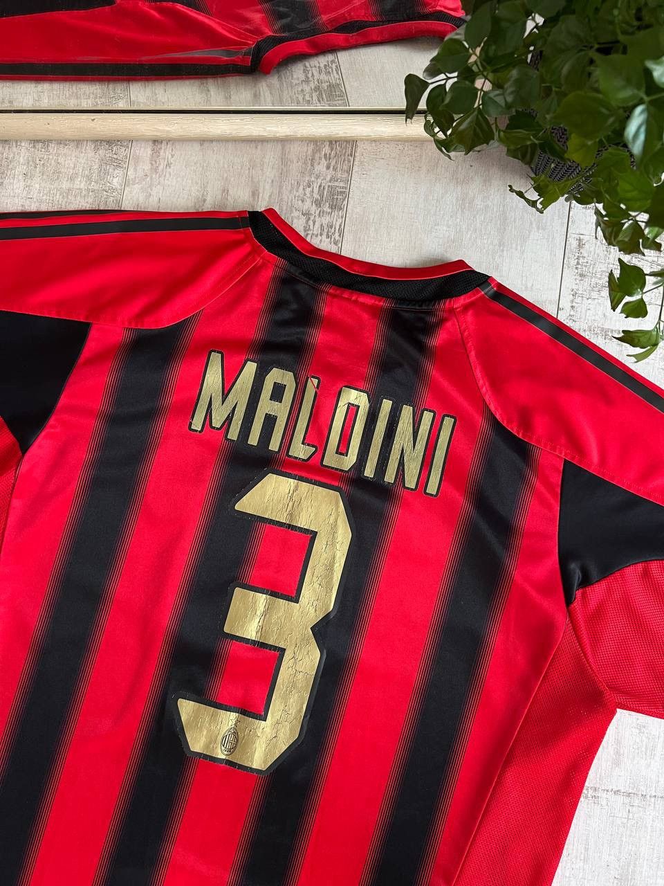 Adidas × Vintage Adidas AC Milan 04/05 Football Shirt #3 Maldini Jersey Size US L / EU 52-54 / 3 - 6 Thumbnail