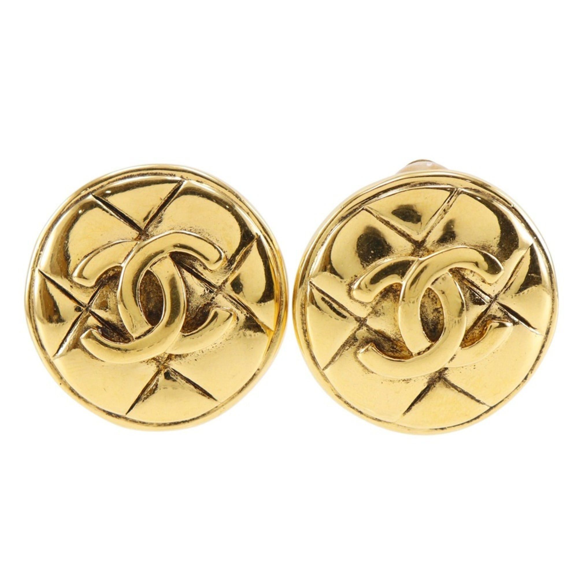 Chanel CHANEL Coco Mark Earrings Matelasse Vintage Gold Plated Approx. 22g COCO Women's Size ONE SIZE - 1 Thumbnail
