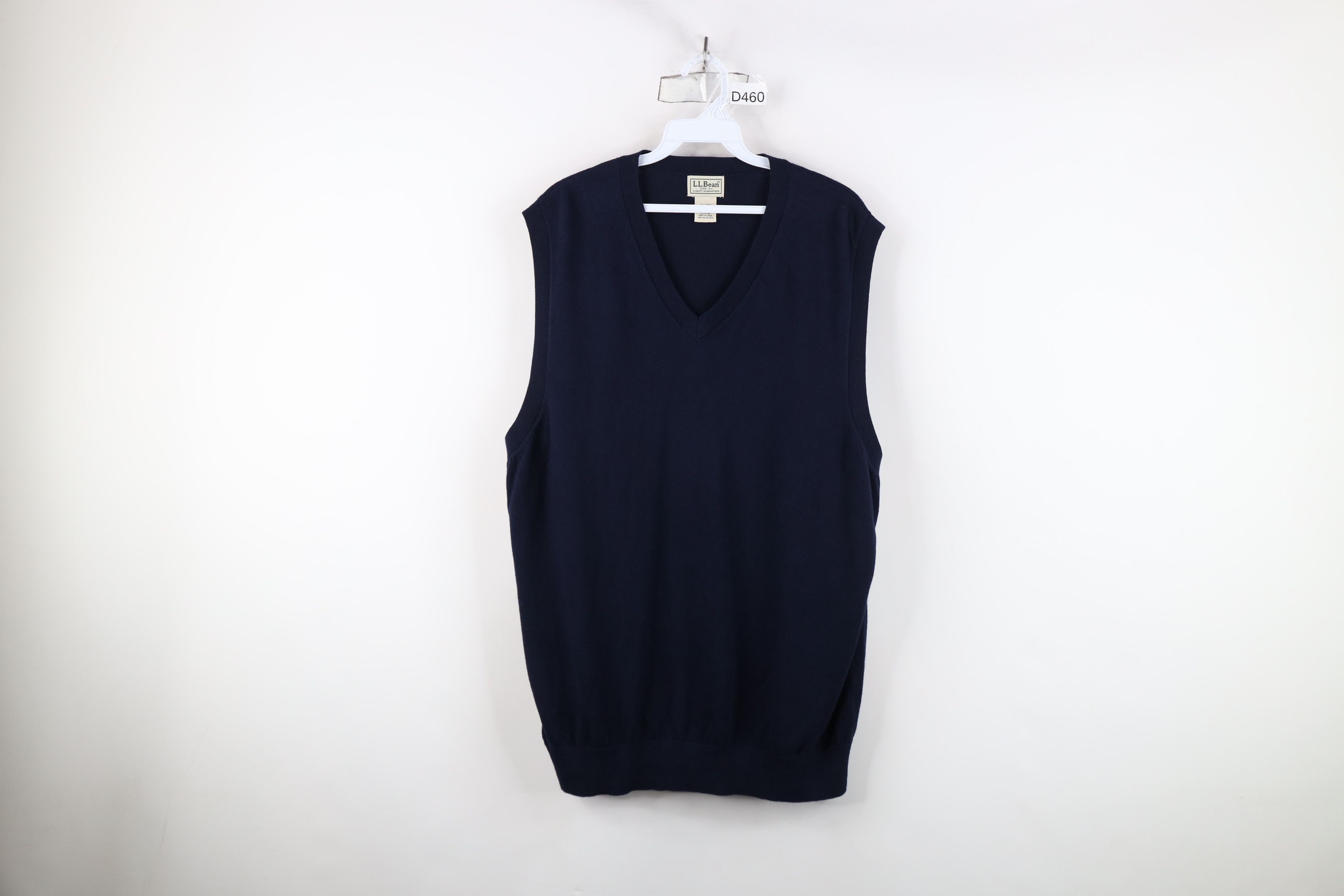 L.L. Bean × Vintage Vintage LL Bean Cashmere Knit V-Neck Sweater Vest Blue Size US XL / EU 56 / 4 - 1 Thumbnail