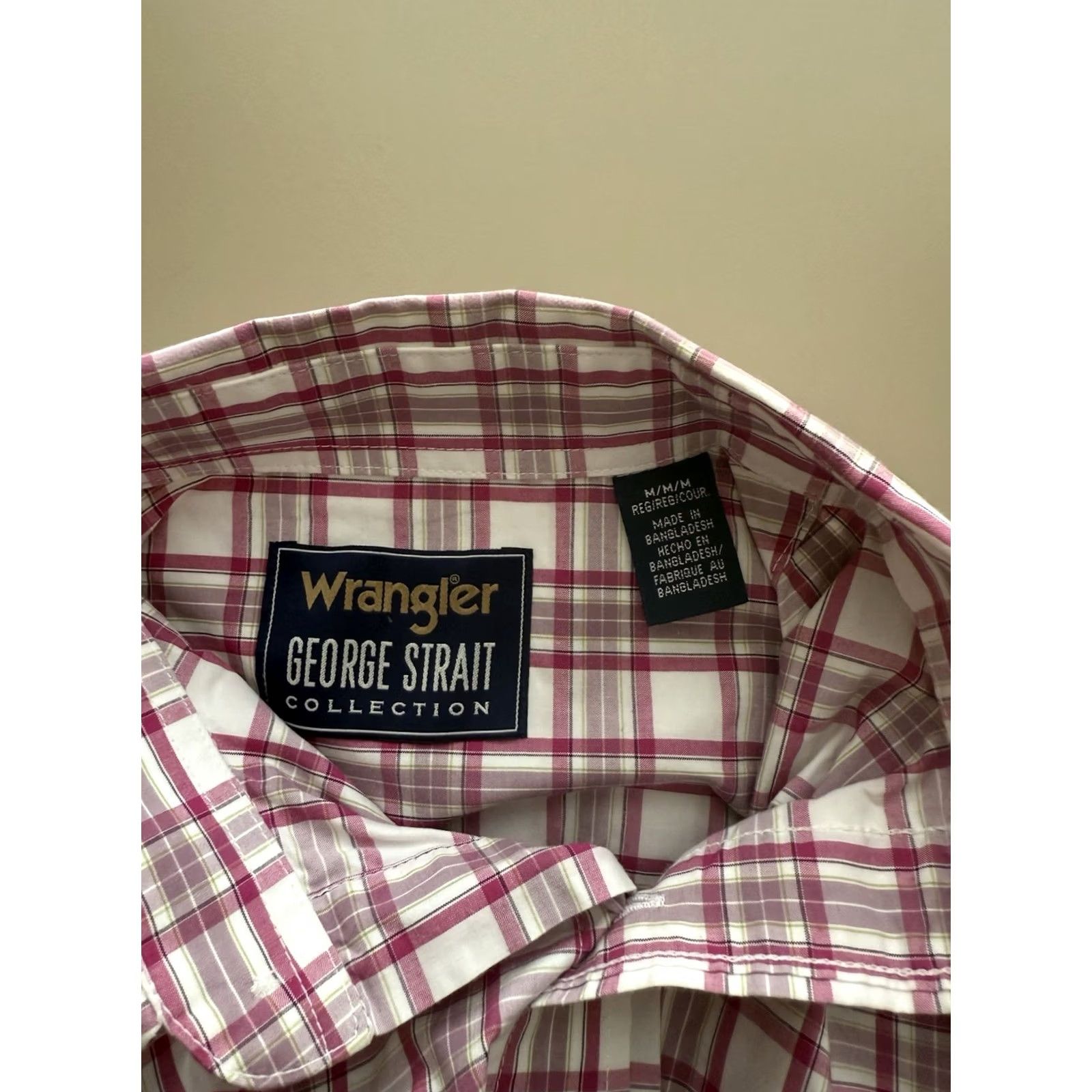 Wrangler VINTAGE Wrangler George Strait Collection Cowboy Shirt Long Sleeve Button Pink Plaid M Size US M / EU 48-50 / 2 - 3 Thumbnail