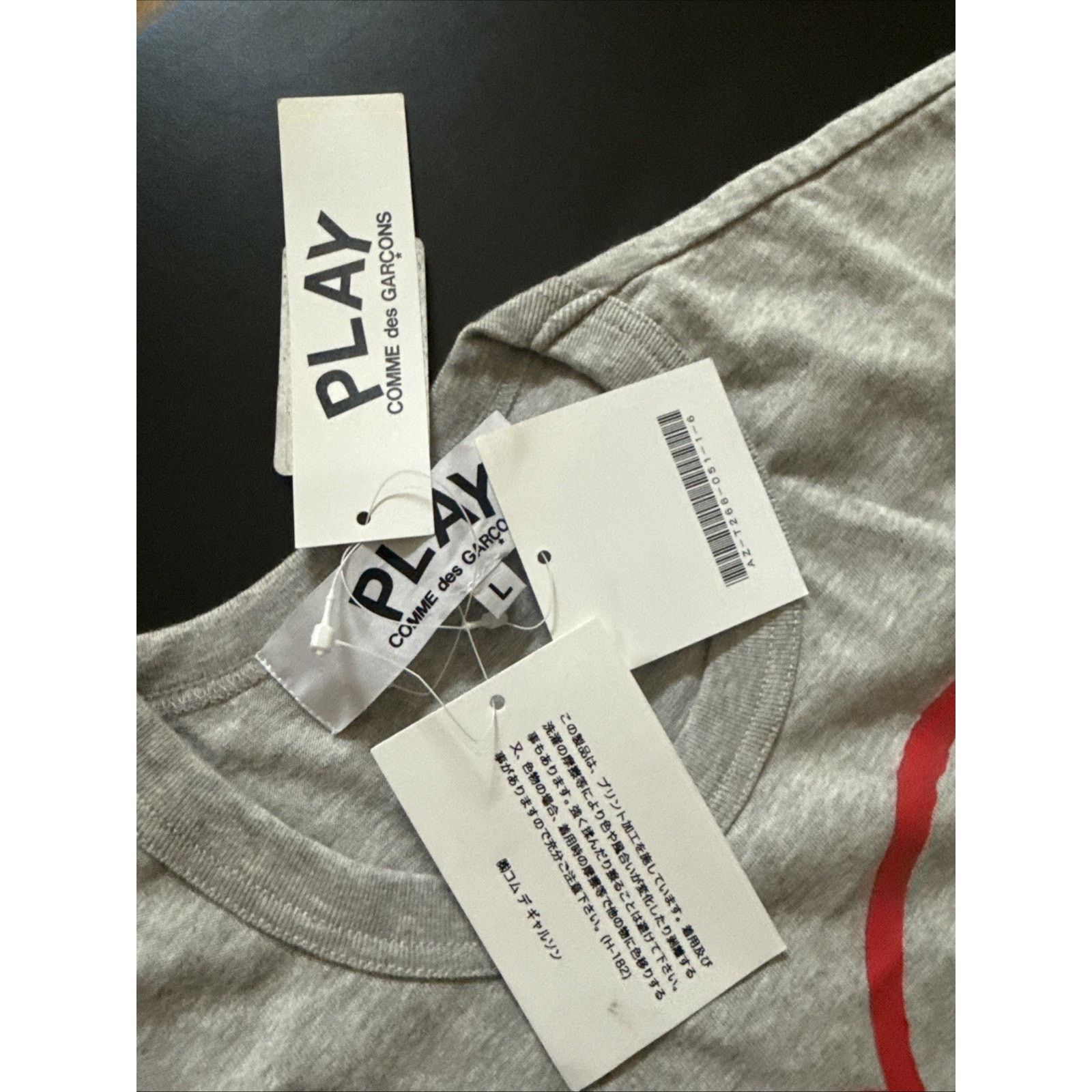 Comme des Garcons NWT CDG COMME DES GARCONS BIG HEART T-SHIRT SZ L GREY TEE Size US L / EU 52-54 / 3 - 2 Thumbnail