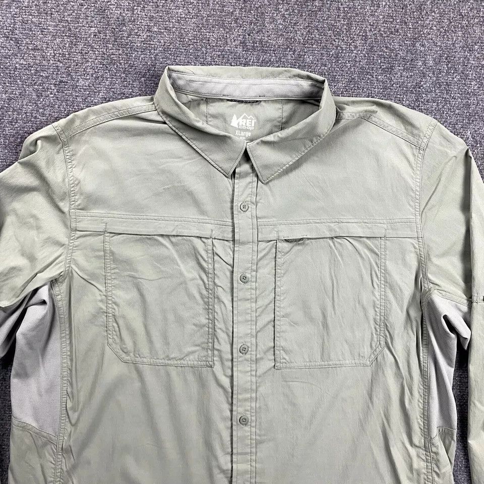 Rei REI Co-op Shirt Mens XL Green Button Up Double Pockets Size US XL / EU 56 / 4 - 2 Thumbnail