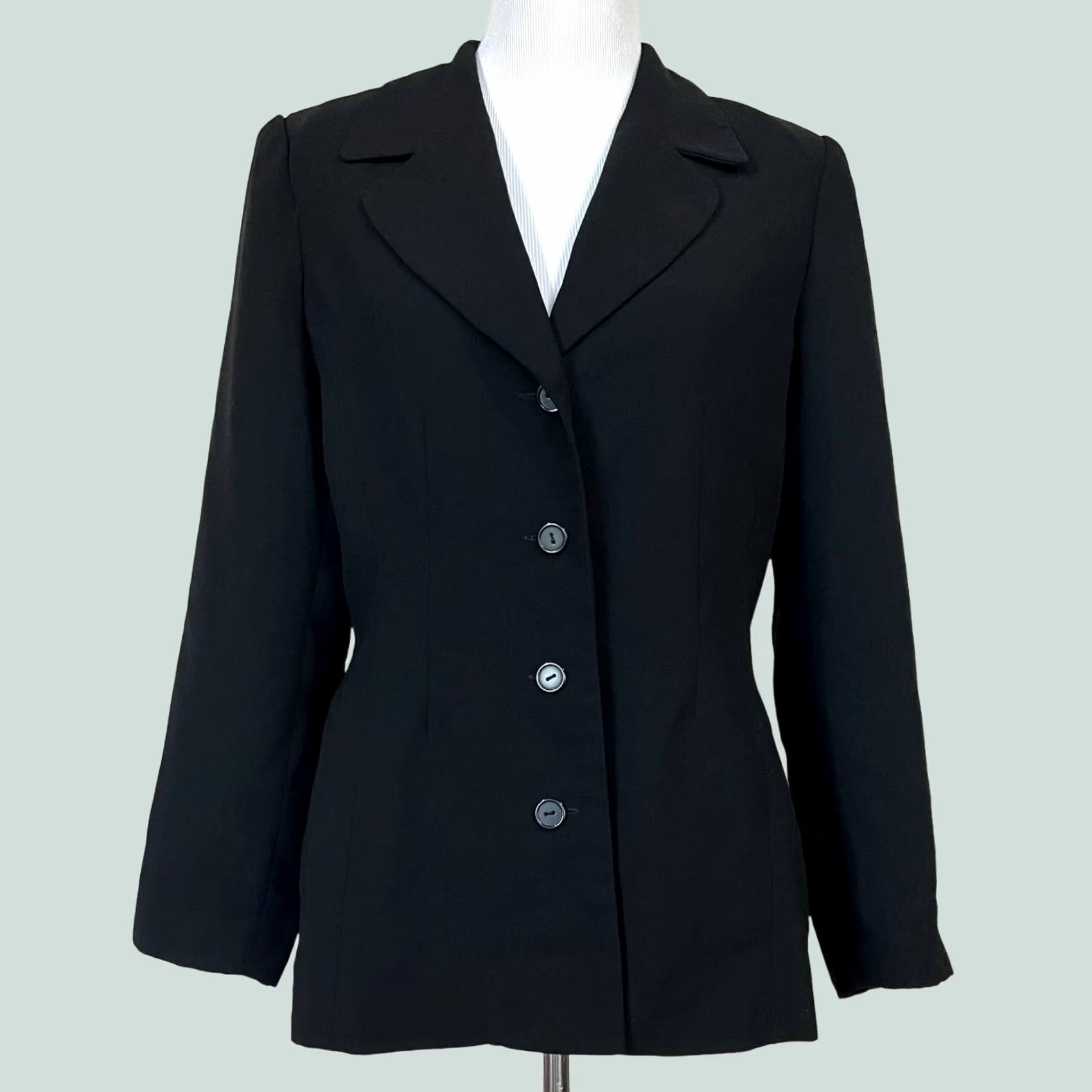 Mary McFadden Mary McFadden Blazer Jacket Black Button Front Sz 10 Womens Shirt Blazer Size L / US 10 / IT 46 - 1 Thumbnail
