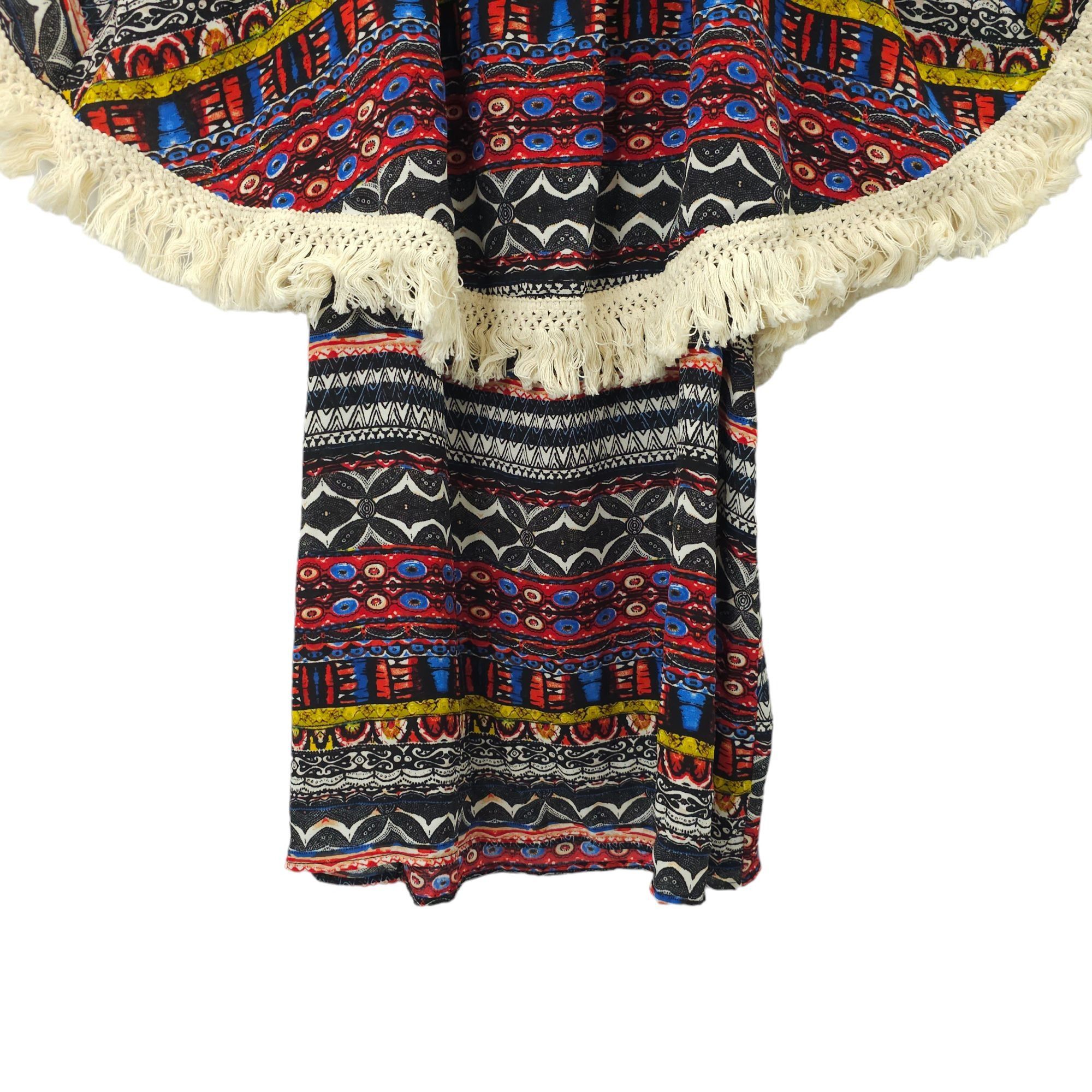 Other Yahada Tribal Geometric Boho Mini Dress Womens S Fringe Size S / US 4 / IT 40 - 12 Thumbnail