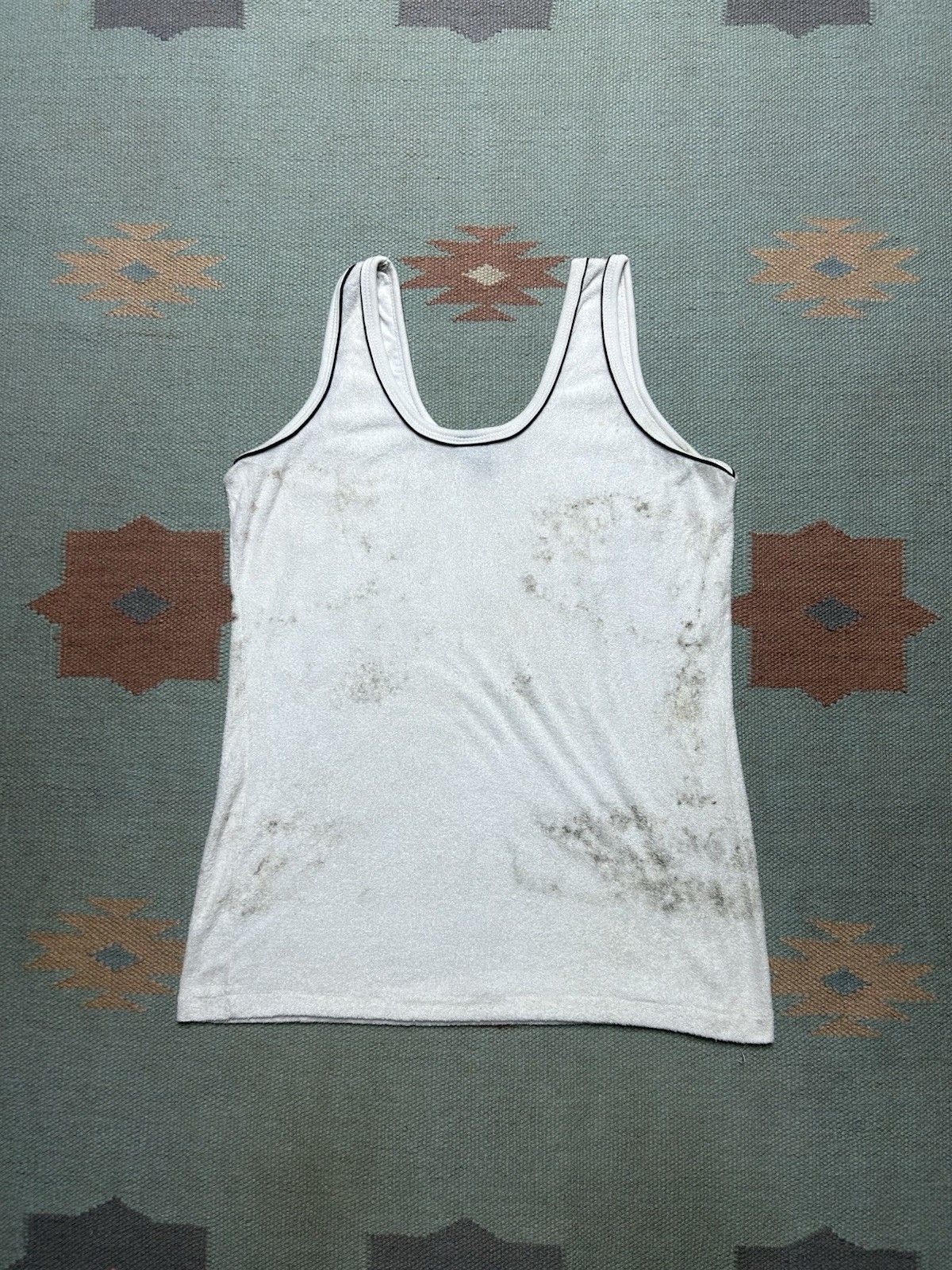 Vintage Vtg 70s tank top shirt Terry cloth beach stain grunge medium Size US M / EU 48-50 / 2 - 8 Thumbnail