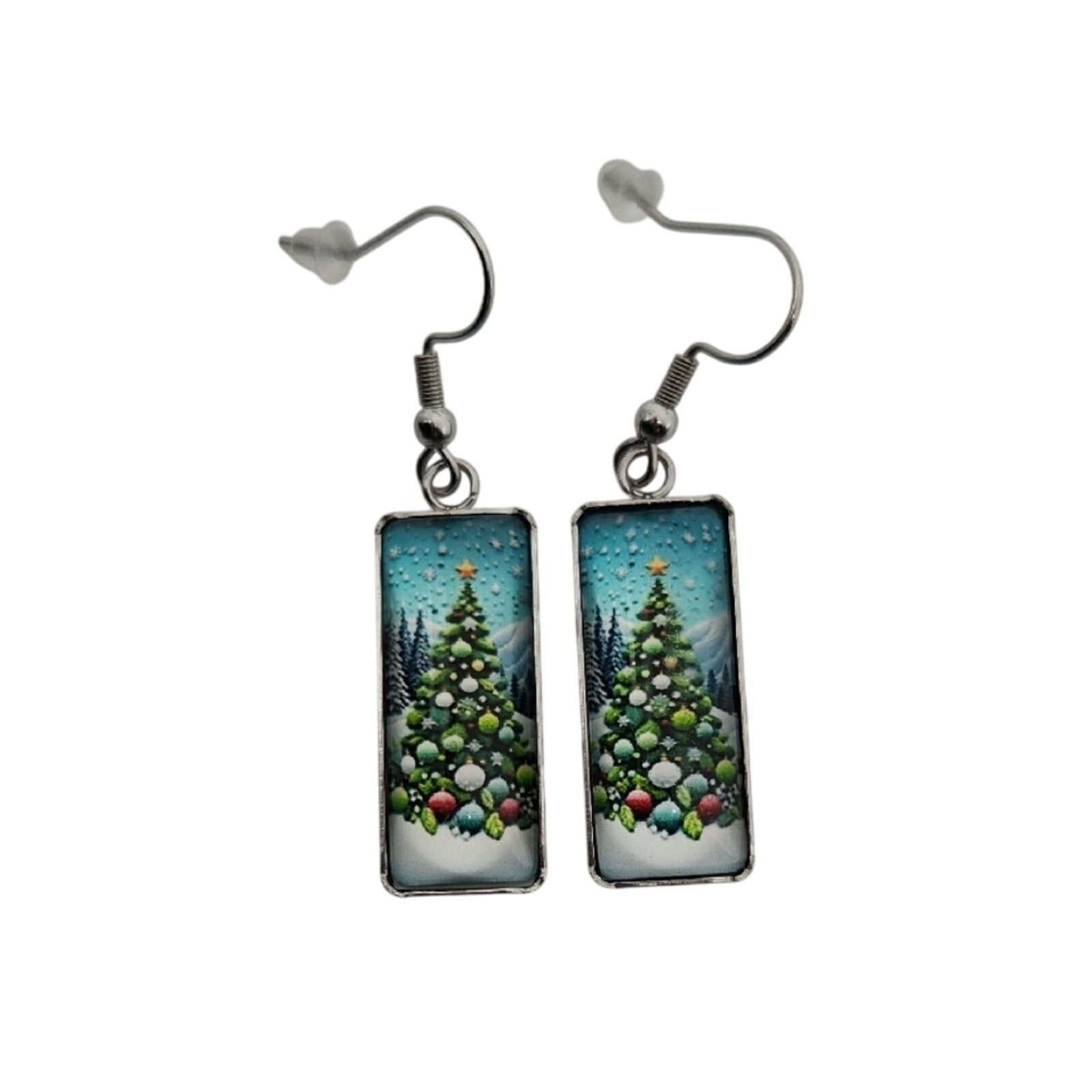 Other Holiday Christmas Tree Earrings Glass Festive Dangle New Size ONE SIZE - 1 Thumbnail