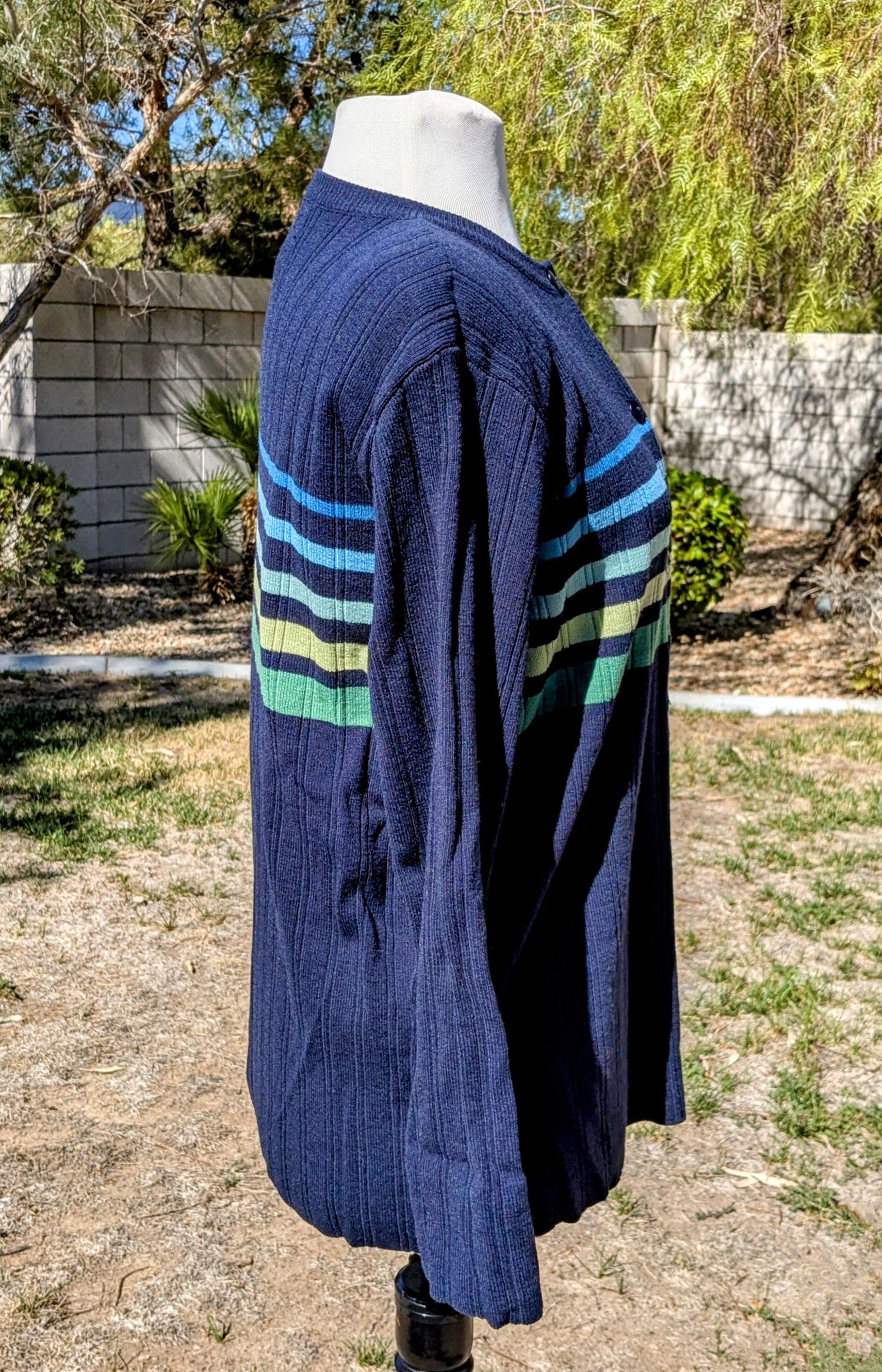 Other VTG Adolfo Striped Lamb's Wool/Acrylic Cardigan Sweater Size S / US 4 / IT 40 - 3 Thumbnail