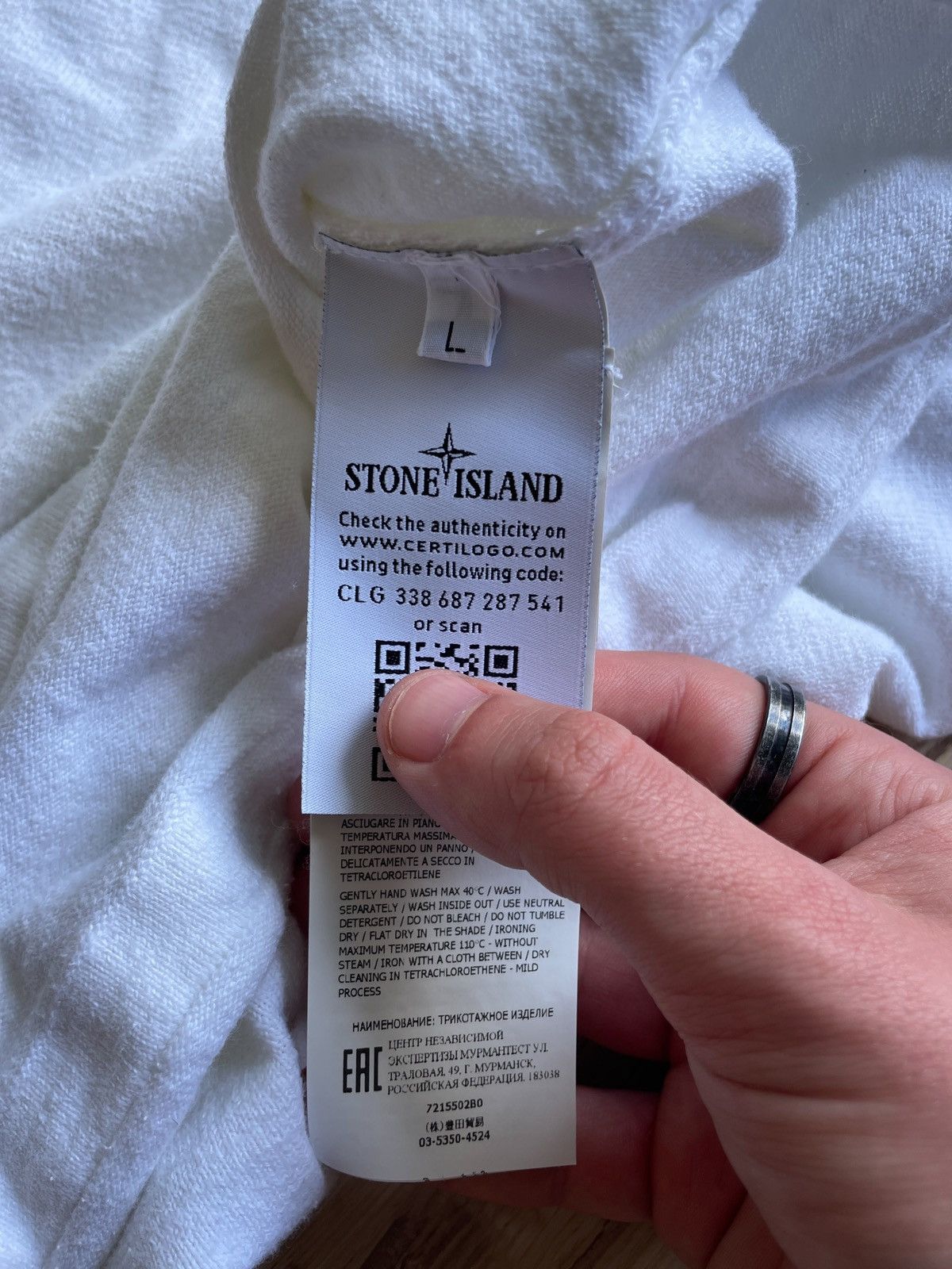 Stone Island Stone Island White Crewneck Sweatshirt Size US L / EU 52-54 / 3 - 4 Thumbnail