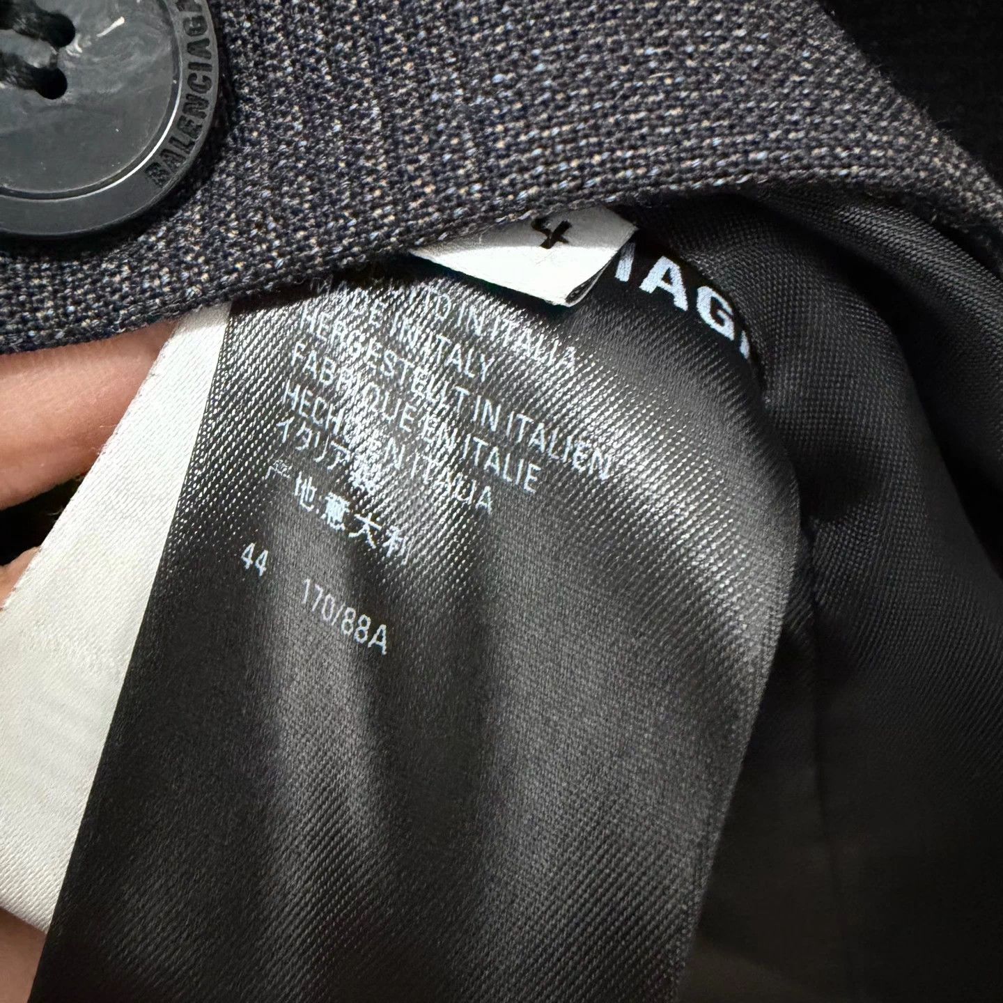 Balenciaga Balenciaga Thin Stripe Square Shoulder Suit Deep Gray 44 Size 44R - 8 Thumbnail