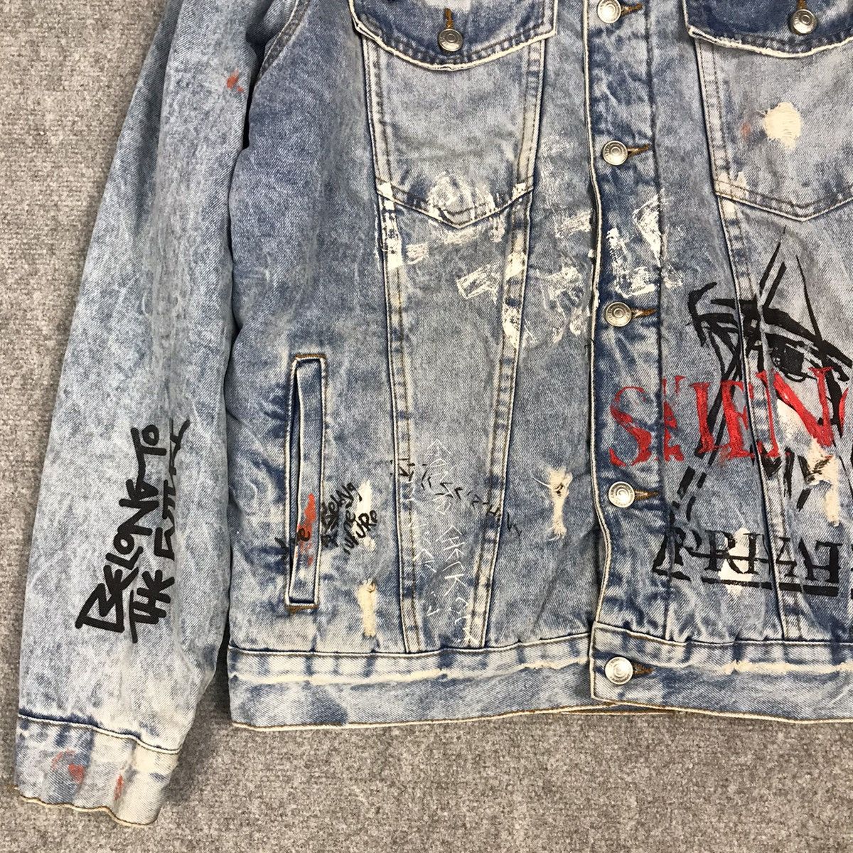 Japanese Brand × Zara ZARA DISTRESSED PUNK BUTTON JACKET Size US L / EU 52-54 / 3 - 4 Thumbnail