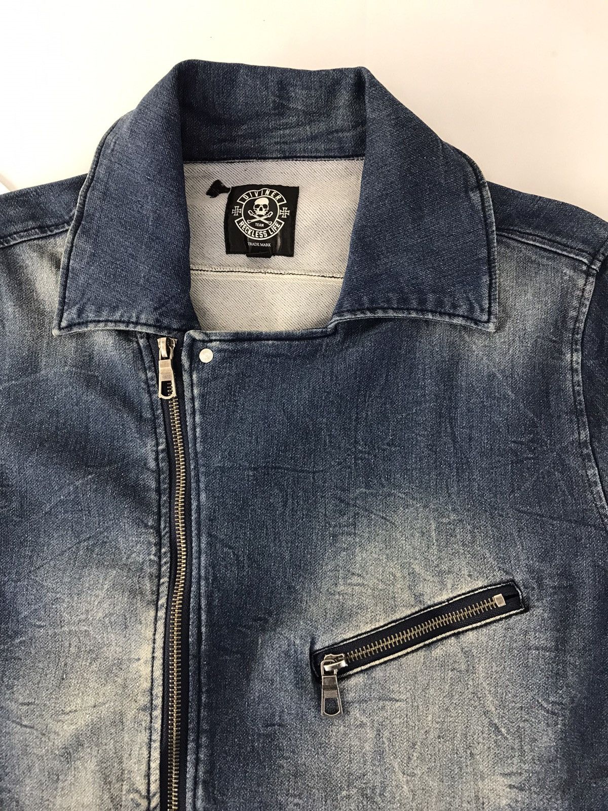 Japanese Brand Vintage Diviner Reckless Life Denim Jacket Zipper Pocket Size US M / EU 48-50 / 2 - 4 Thumbnail