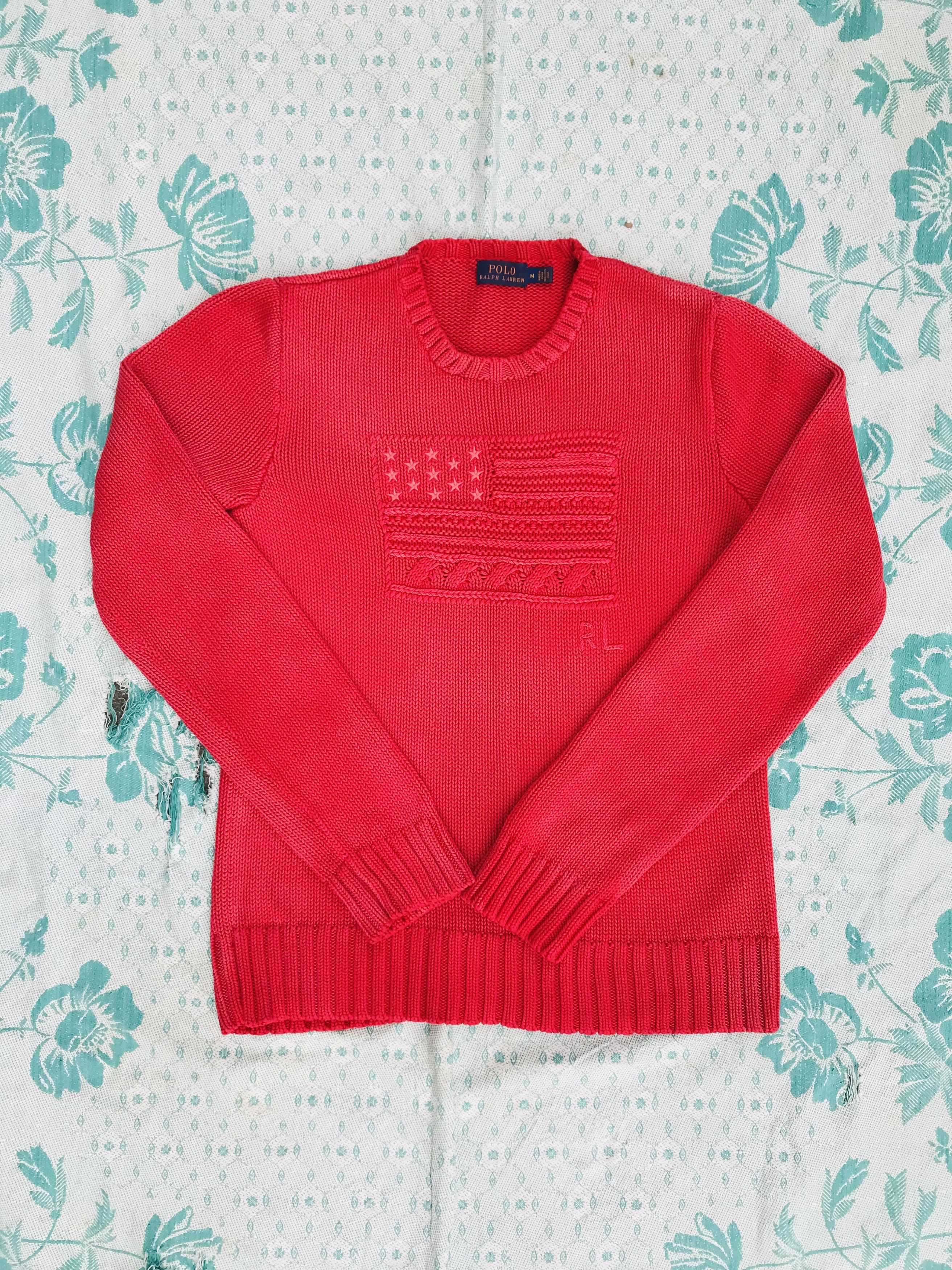 Polo Ralph Lauren × Vintage Polo Ralph Lauren American Flag USA Knit Sweater Pullover Size M / US 6-8 / IT 42-44 - 4 Thumbnail