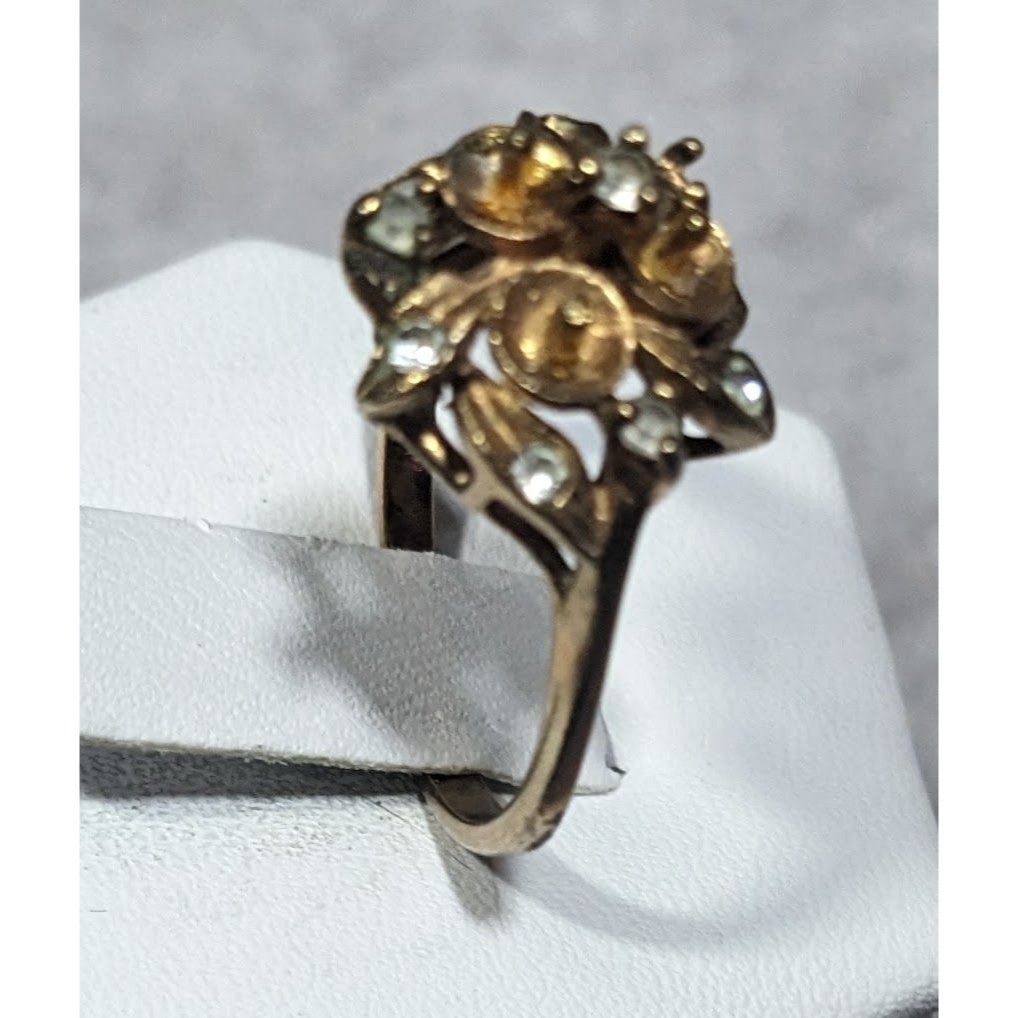 Other Vintage Elegant DAC Signed Fold Tone Floral Ring Size 8 Size ONE SIZE - 4 Thumbnail