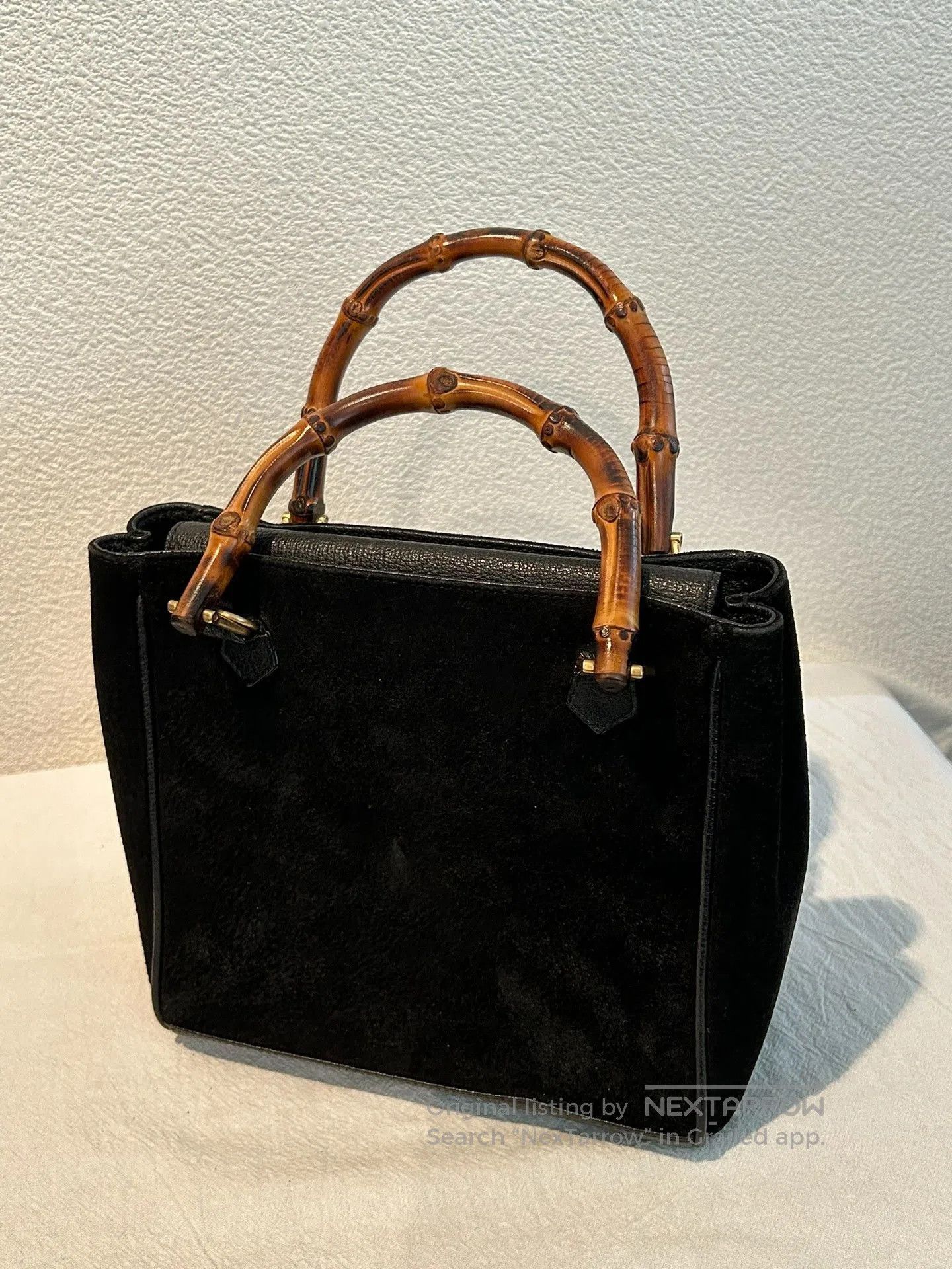 Gucci Gucci Suede Bamboo Handle Bag. Size ONE SIZE - 1 Thumbnail