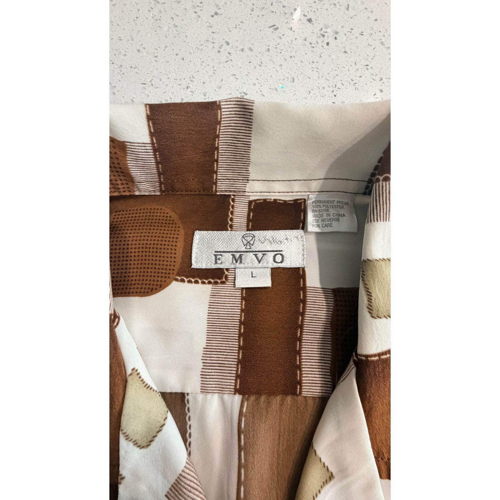 Other Vintage Men's EMVO Size L Brown & Off White Button Down Size US L / EU 52-54 / 3 - 2 Thumbnail