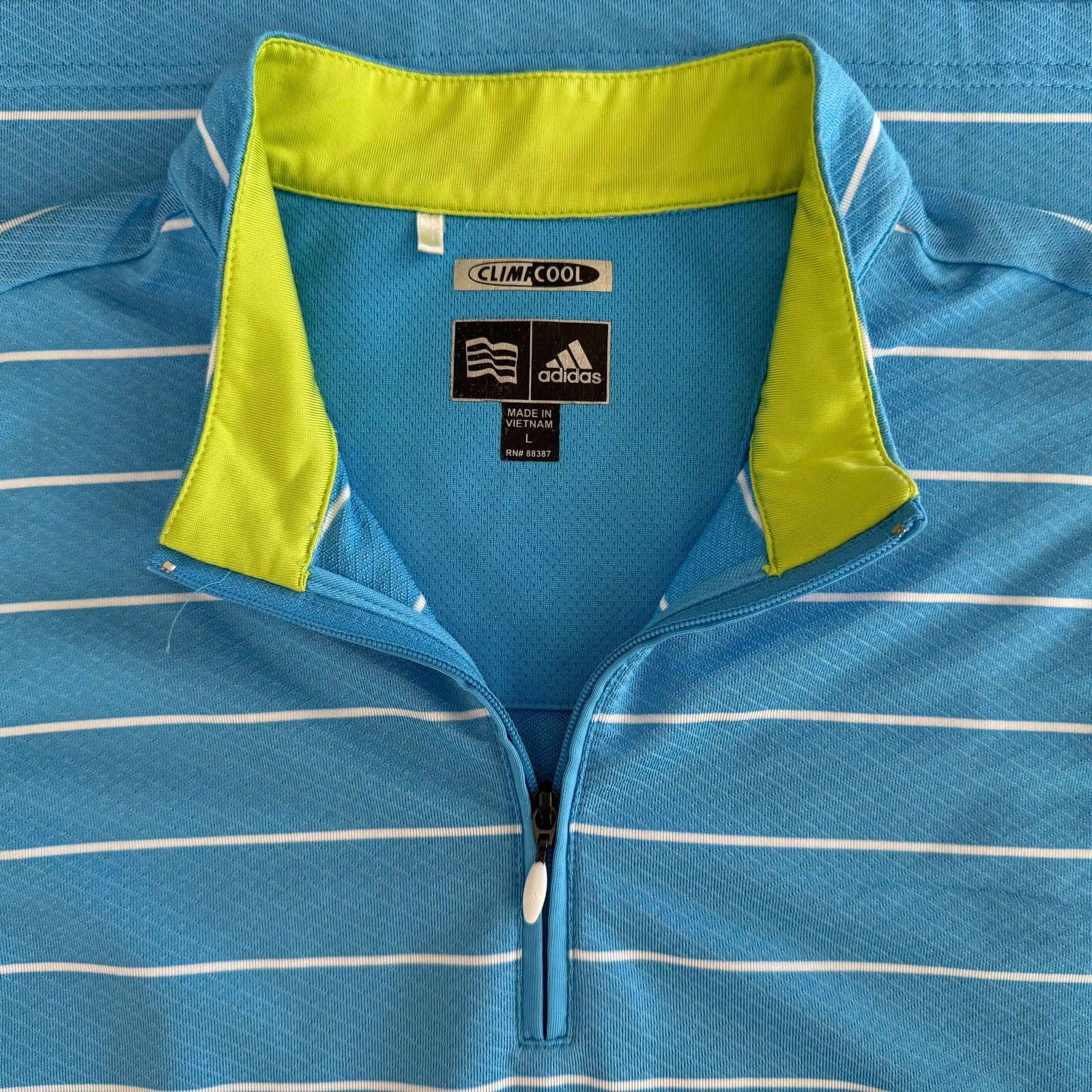 Adidas Adidas Golf Women's L Climacool Blue & White 1/4 Zip Shirt Size L / US 10 / IT 46 - 3 Thumbnail