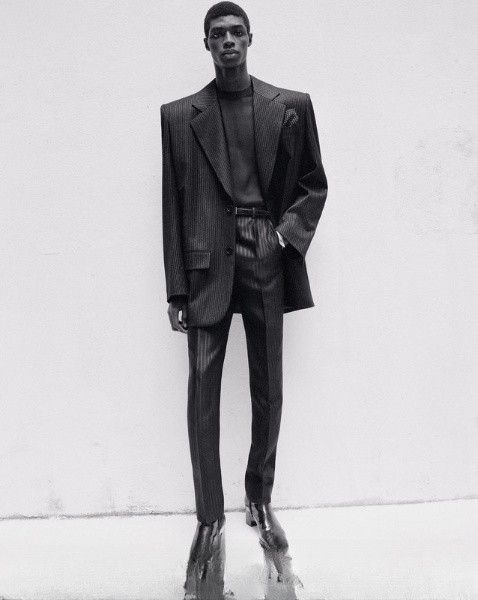 Saint Laurent Paris o1b1hav111025 T Shirt in Silk Muslin Crepe in Black Size US L / EU 52-54 / 3 - 2 Thumbnail