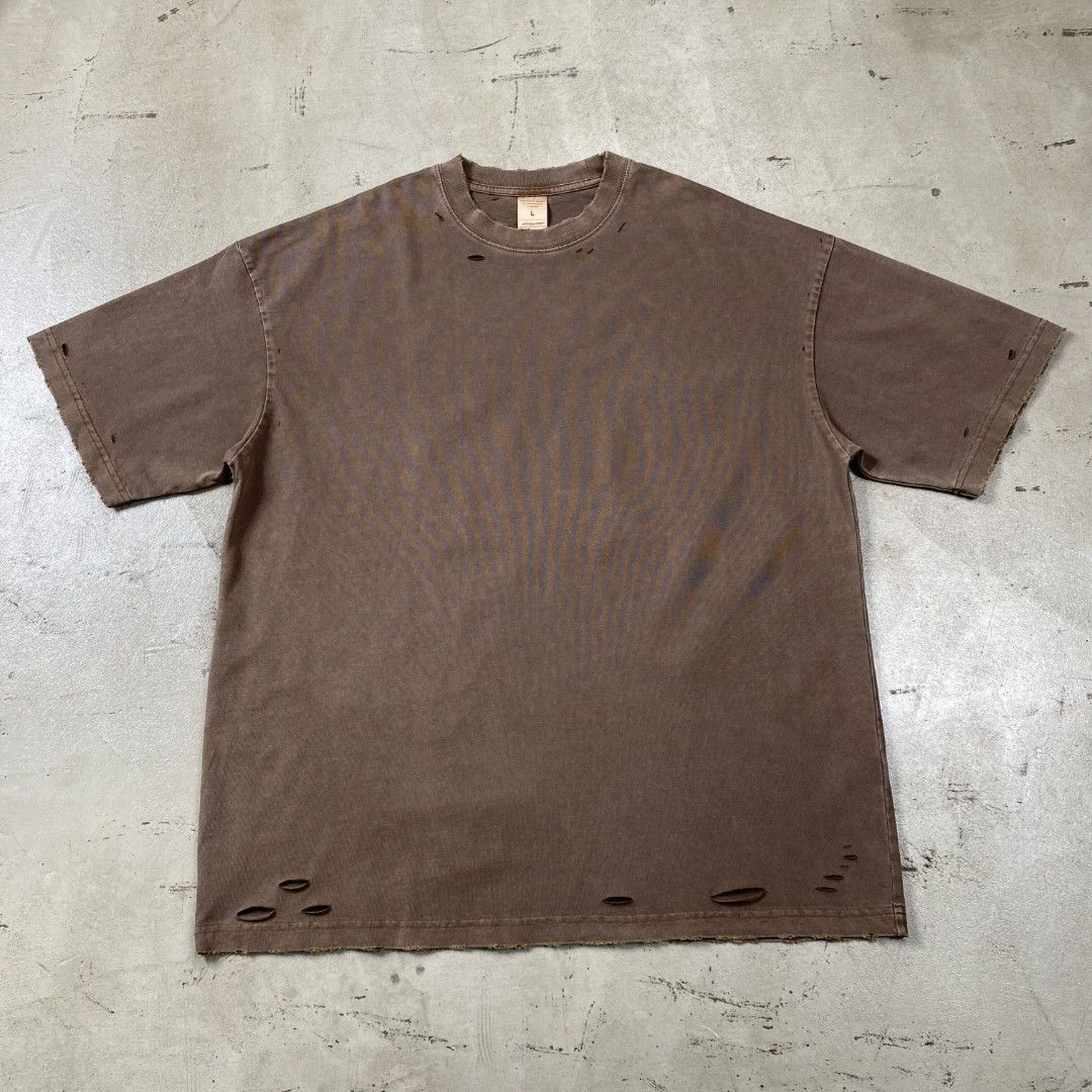 Japanese Brand Hole Distressed Street T-shirt Vintage (4 colours) Size US XXL / EU 58 / 5 - 2 Thumbnail