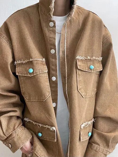 Other Oversized Turquoise Embellishments Denim Jacket Size US M / EU 48-50 / 2 - 8 Thumbnail