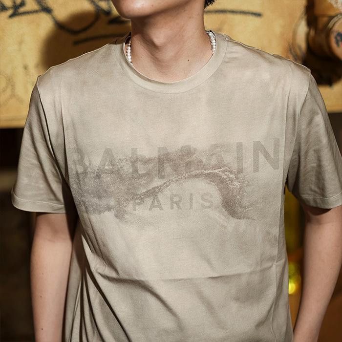 Balmain Balmain Men's Desert Oversize T-Shirt in Sand/Mole M Size US M / EU 48-50 / 2 - 2 Thumbnail