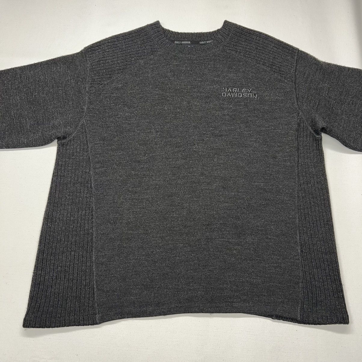Harley Davidson Harley Davidson Sweater Grey Wool Knit Crewneck Logo Biker Size US XL / EU 56 / 4 - 2 Thumbnail