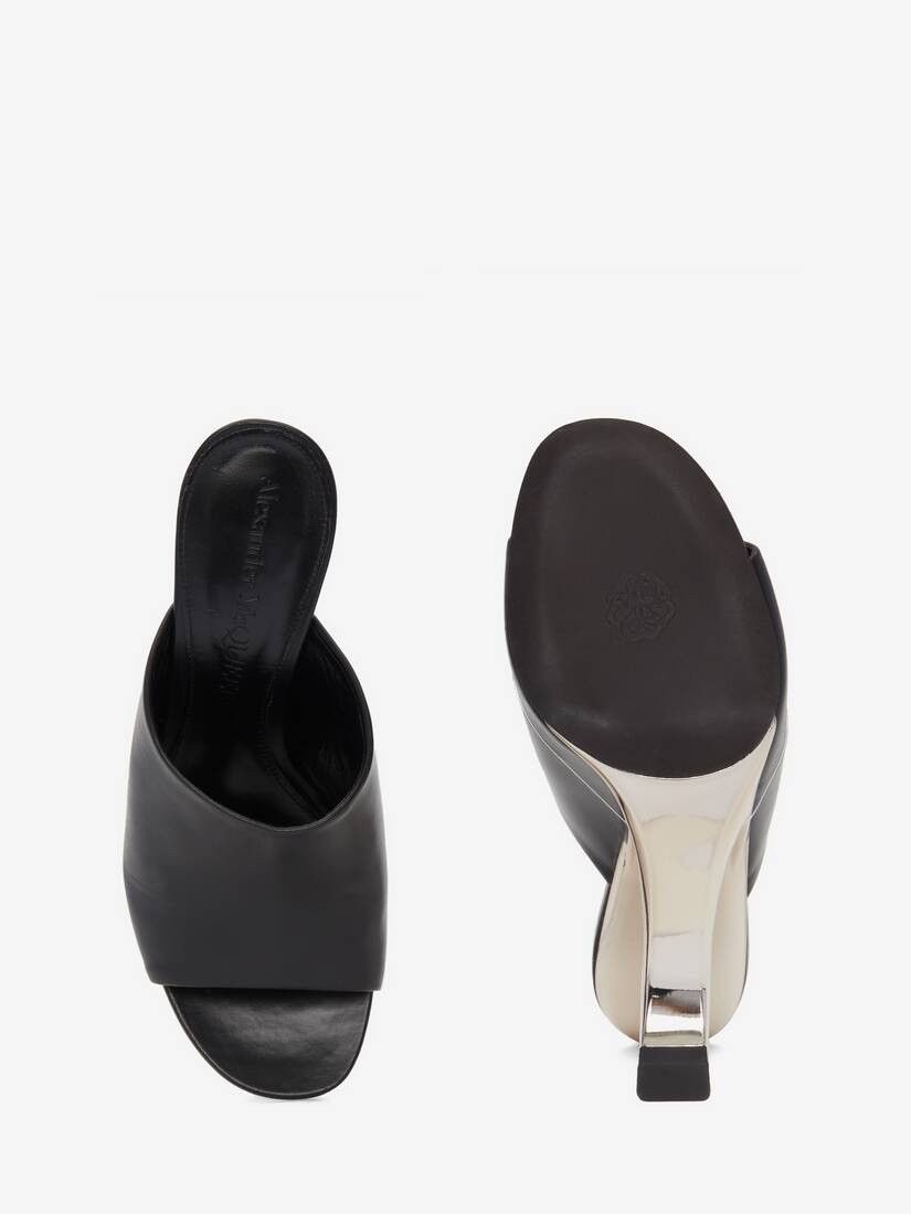 Alexander McQueen o1w1db10925 Arc Mule in Black/Silver Size US 7 / IT 37 - 3 Thumbnail