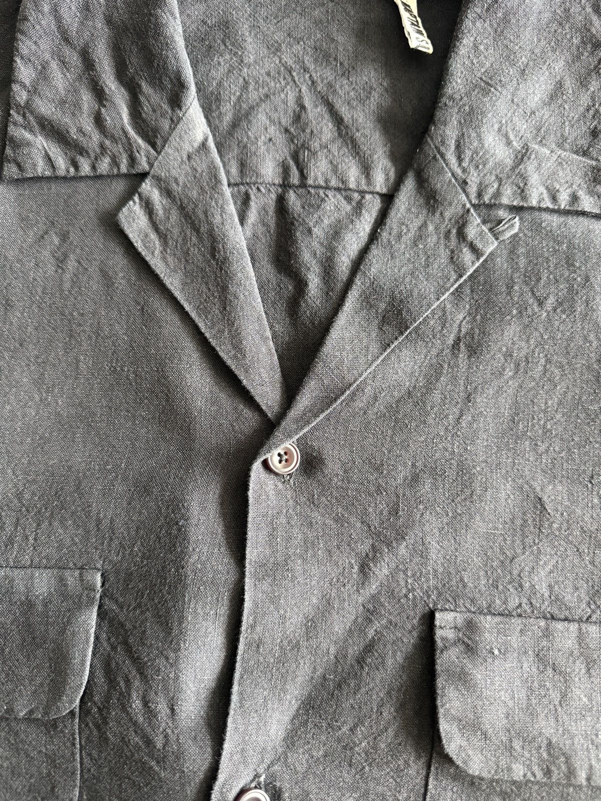Japanese Brand Kaptain Sunshine Black Linen/Silk Camp Collar Shirt Size US XL / EU 56 / 4 - 6 Thumbnail